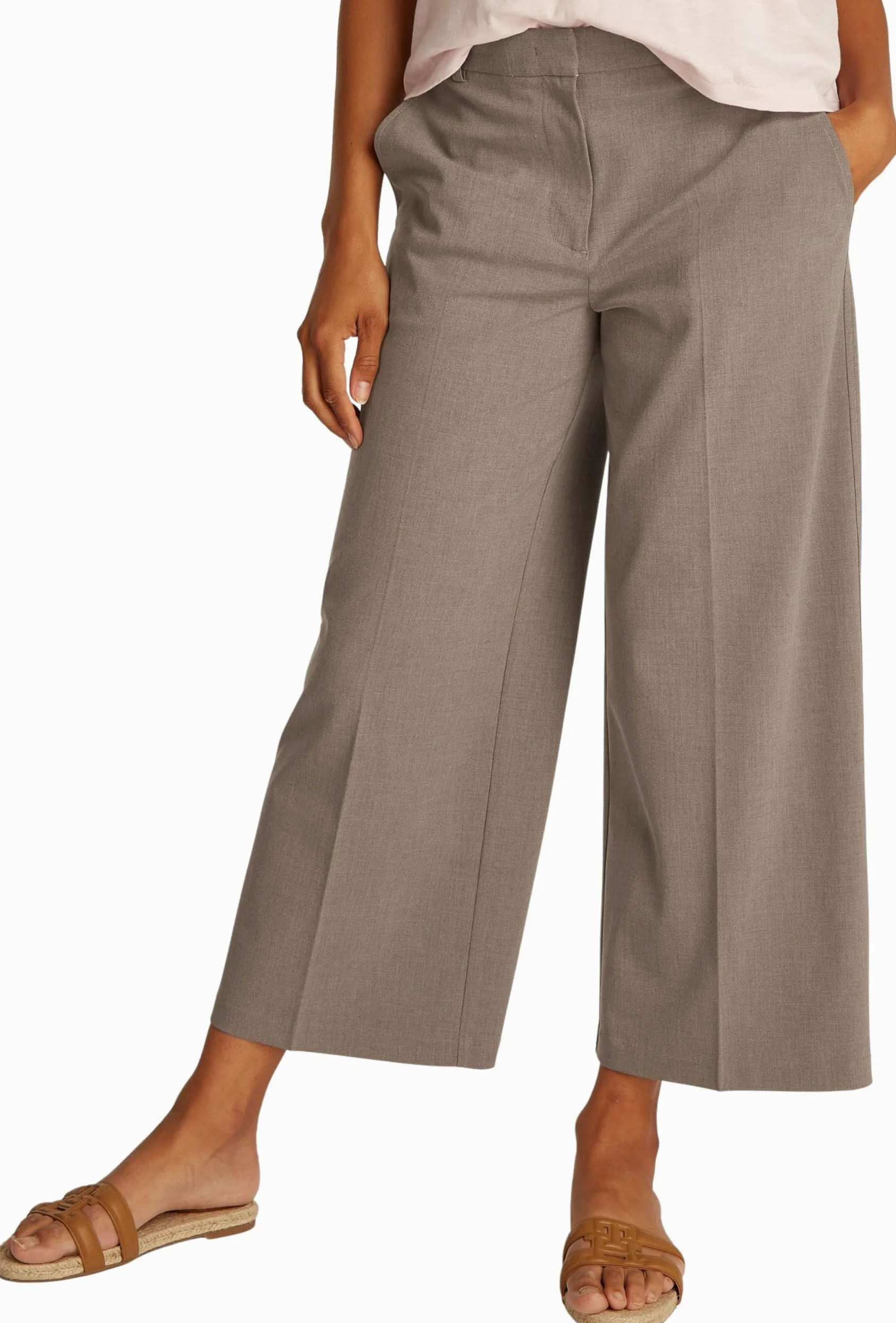 TOMMY HILFIGER Lw Bi-stretch Wide Leg Crop Pant Ww0ww45463 - LW BI-STRETCH Spodnie z szerokimi nogawkami WW0WW45463 Kobiety