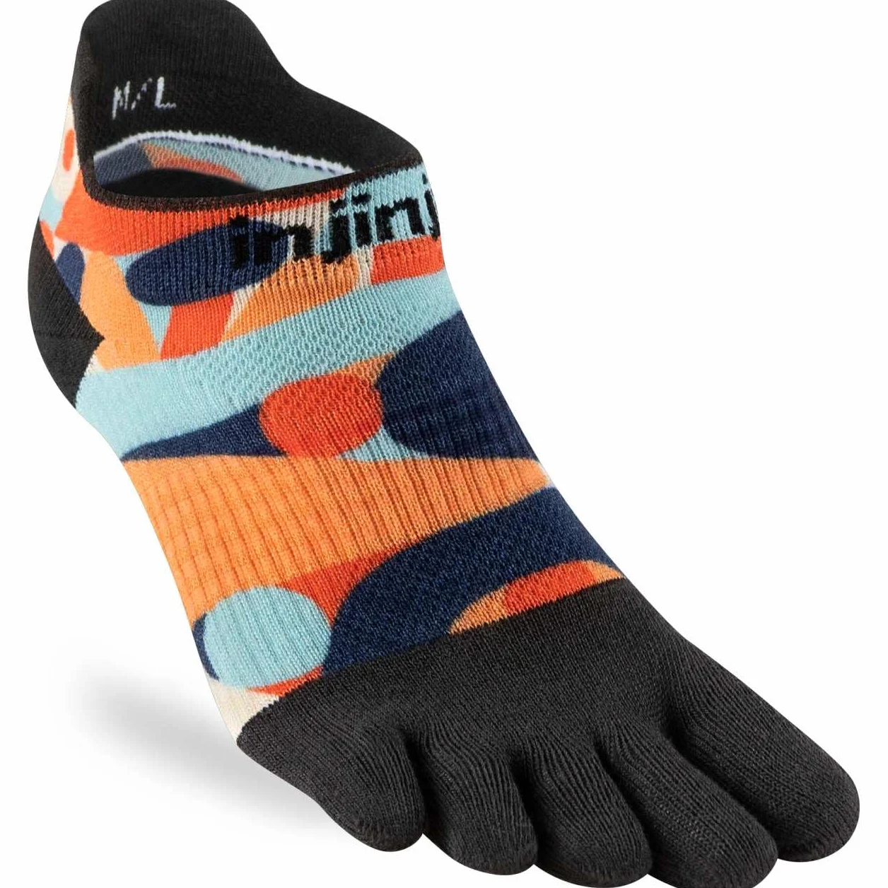 Injinji RUN LIGHTGHT NO-SHOW ARTIST DESIGNED ASTER M/L wielokolorowa Medium-Large