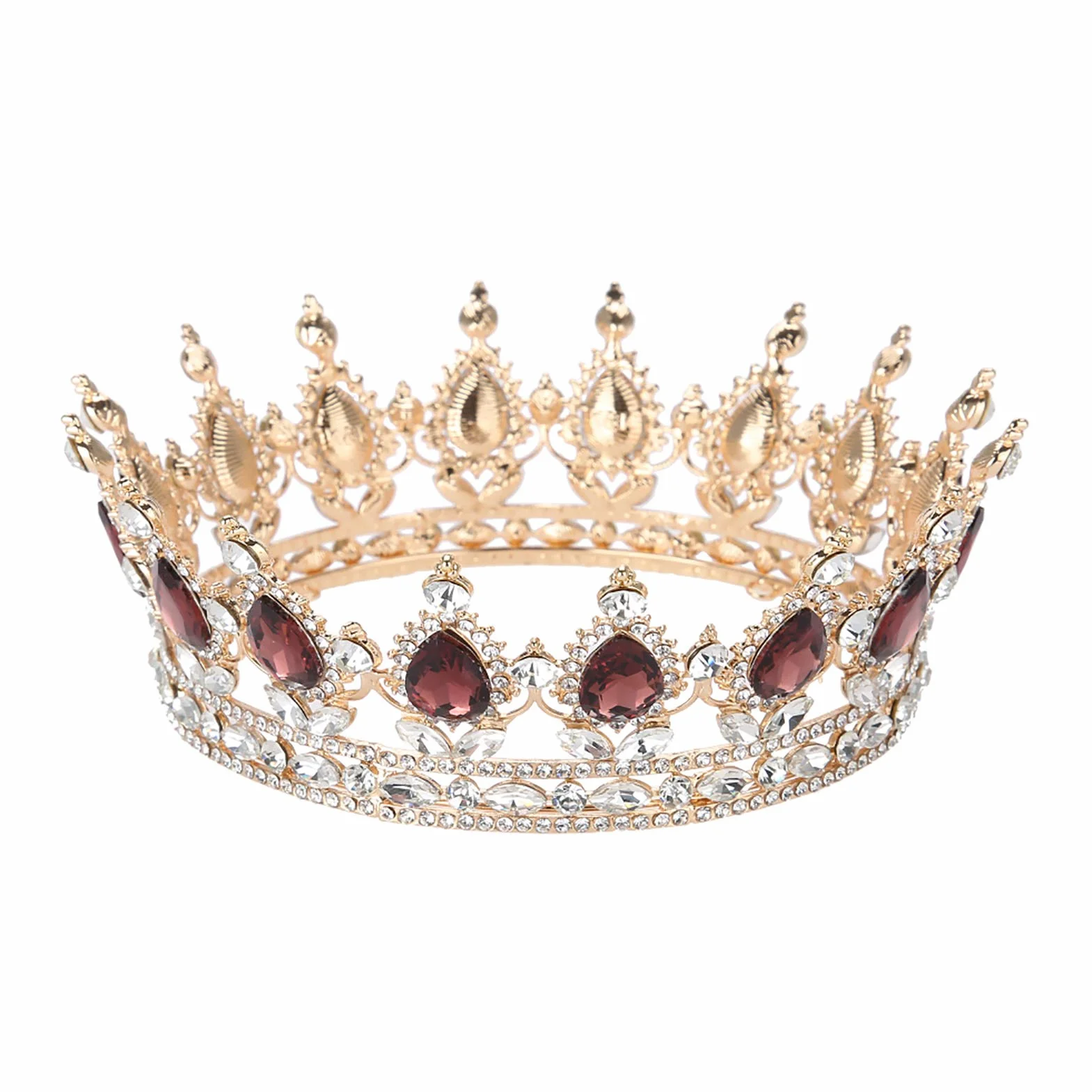 Korona dla dorosłych i panny młodej, tiara ozdoba do włos, [Stop metali], stras.