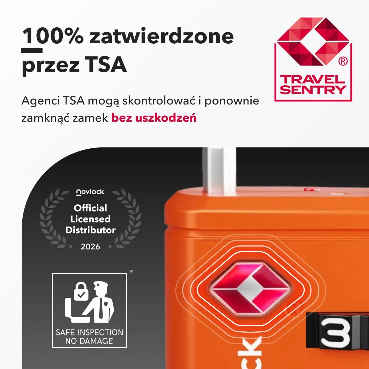 Kłódki TSA ze Wskaźnikiem Otwarcia – Szyfrowe Zamki do Walizek, Plecaków, Bagażu i Szafek – Zamki Podróżne z Elastyczną Stalową Linką, Zestaw 2 Pomarańczowe