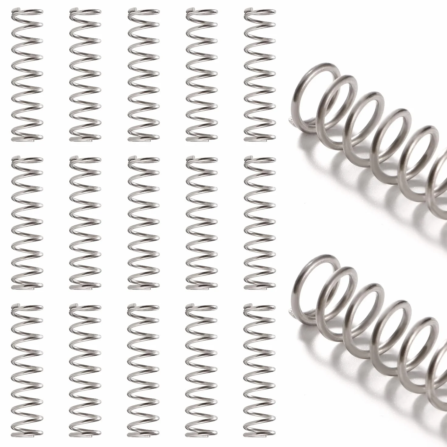 VooGenzek 15 Sztuk 1.2 * 10 * 40 mm Sprężyny Ściskane, Sprężyny ze Stali Nierdzewnej, Sprężyny Ściskane o Wydłużonym Zwoju, do Projektów Naprawczych Drzwi Ekranowych