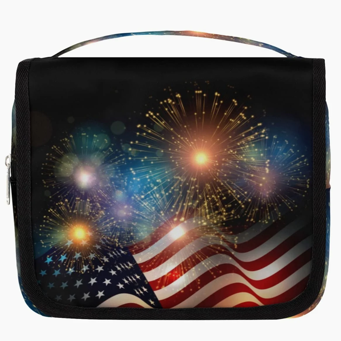 Amerykańska podróżna kosmetyczka American Memorial Day Wash Pouch Bag Unisex Wiszące przybory toaletowe Kosmetyczka Organizer do makijażu, wielobarwny, Jeden rozmiar