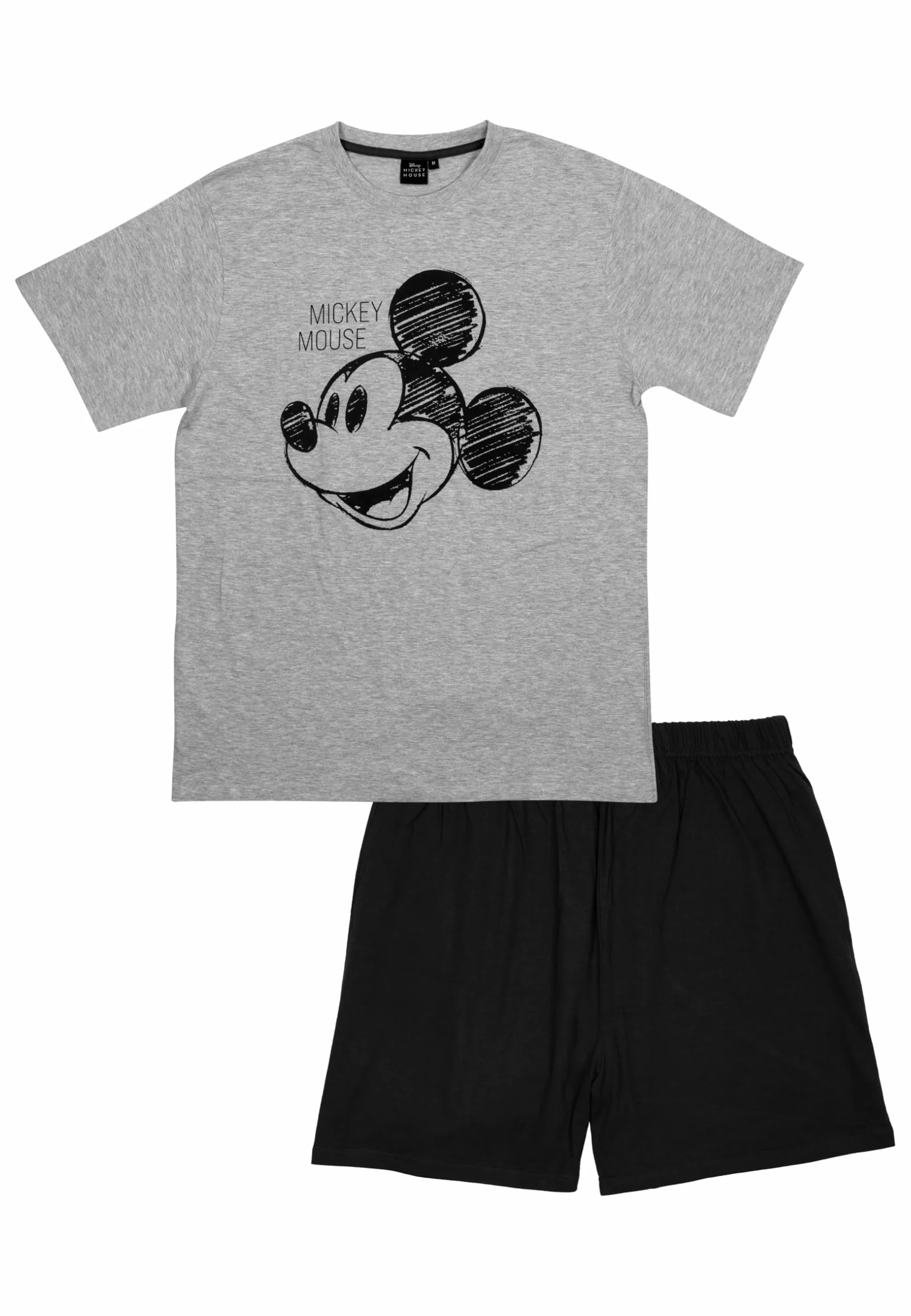 Piżama męska Disney Mickey Mouse zestaw z krótkim rękawem szaro-czarna