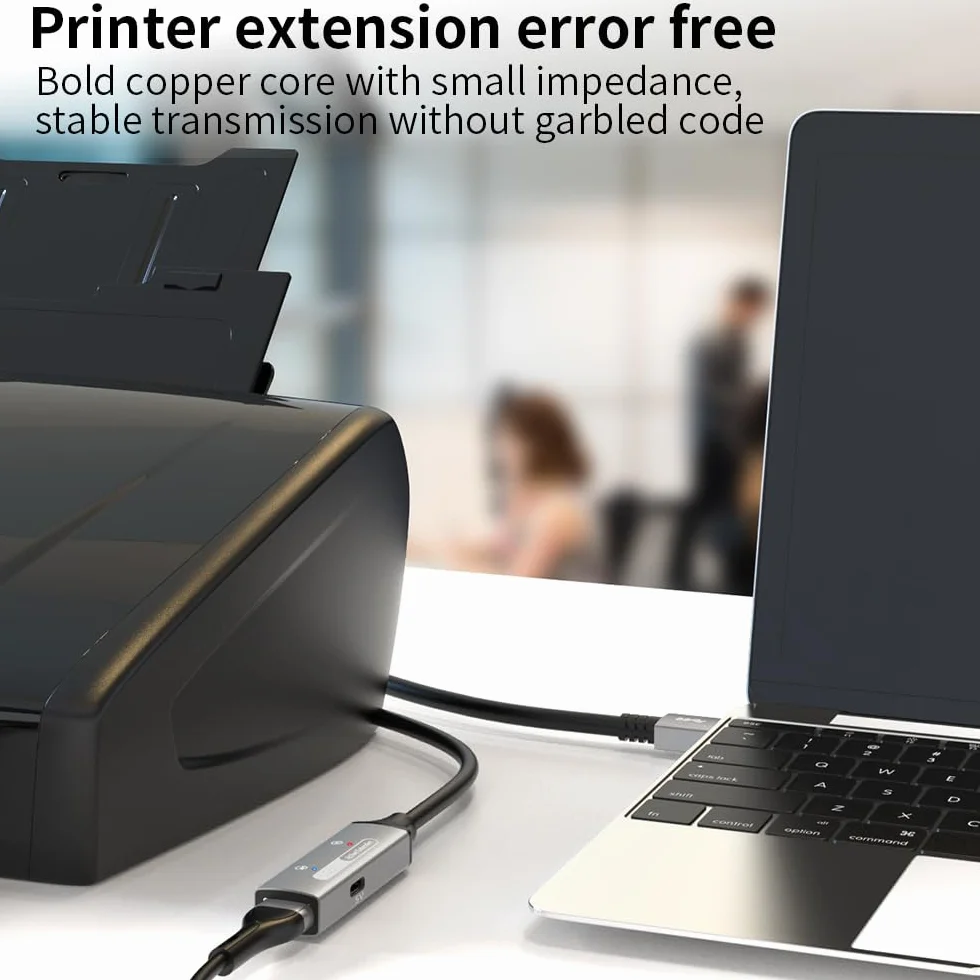 PREMIUMCORD Aktywny Przedłużacz USB z Repeaterem 20m, Złącze Żeńskie Typu A do Męskiego, USB 3.2 Gen 1 SuperSpeed 5Gbit/s, 2x Ekranowany, Obudowa Aluminiowa, Czarny, Długość 20m