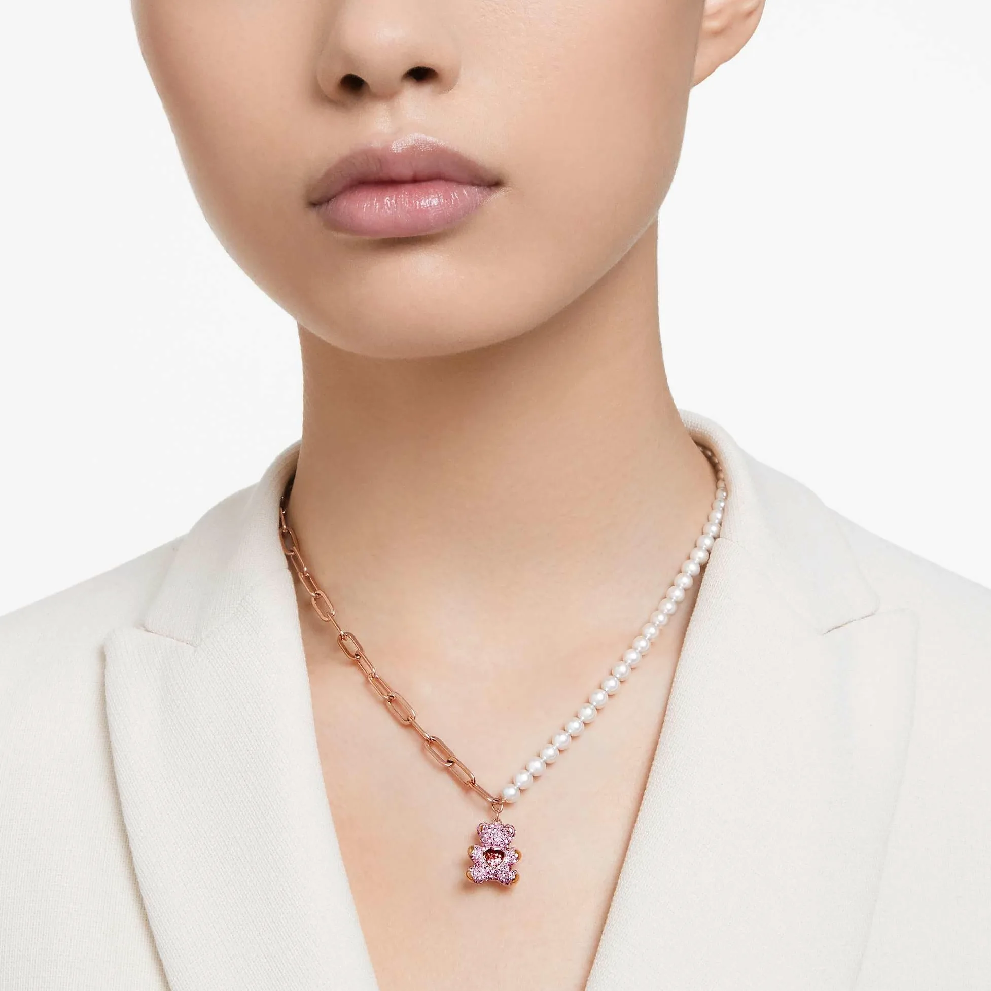 Swarovski Damski naszyjnik Mp Teddy z różowego złota