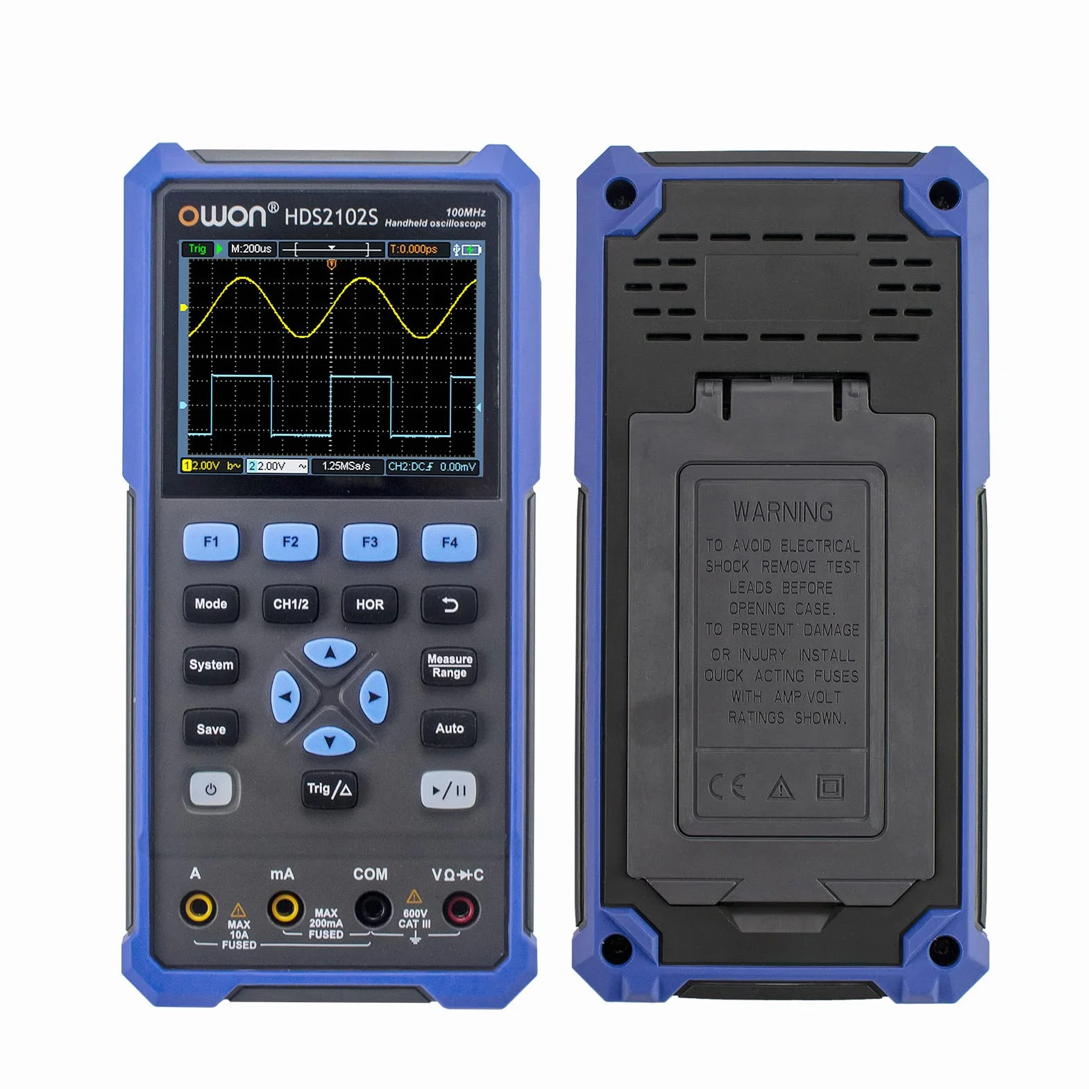 OWON HDS2102S 2-kanałowy oscyloskop ręczny 100 MHz szerokość pasma 20000 multimetr OSC + DMM + generator kształtu fali