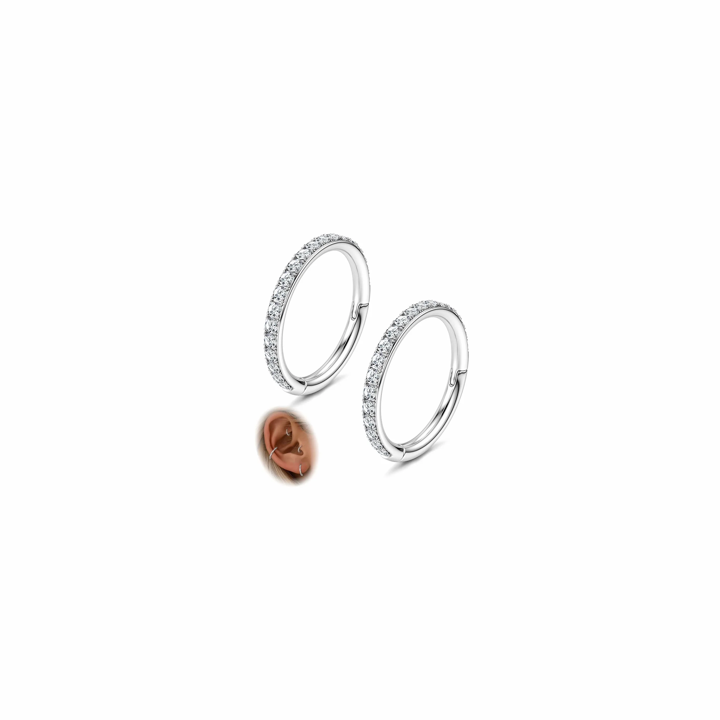 Morfetto Kolczyki ze stali chirurgicznej Piercing Helix Hoop 6MM 8MM 10MM