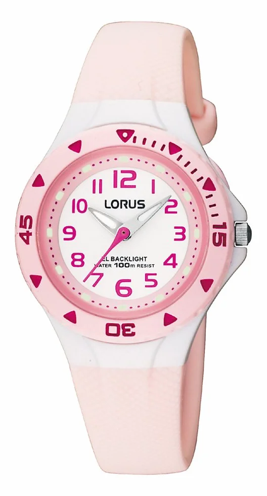 Lorus RRX49CX9 Sportowy Zegarek Dziecięcy Różowy Biały