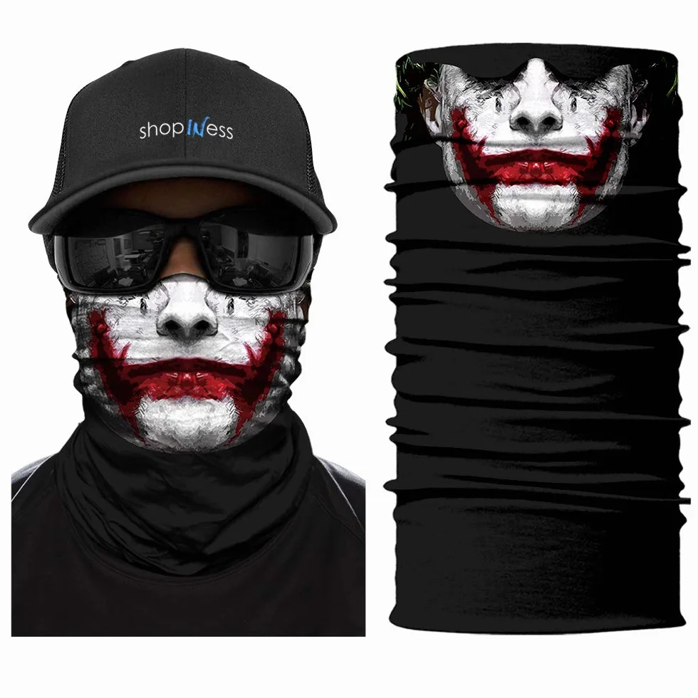 ShopINess Komin na Szyję | Wielofunkcyjna Chusta Bandana, Ocieplacz, Kominiarka i Opaska na Motocykl, Sport, Zimę, Festiwale i Halloween – Unisex Joky