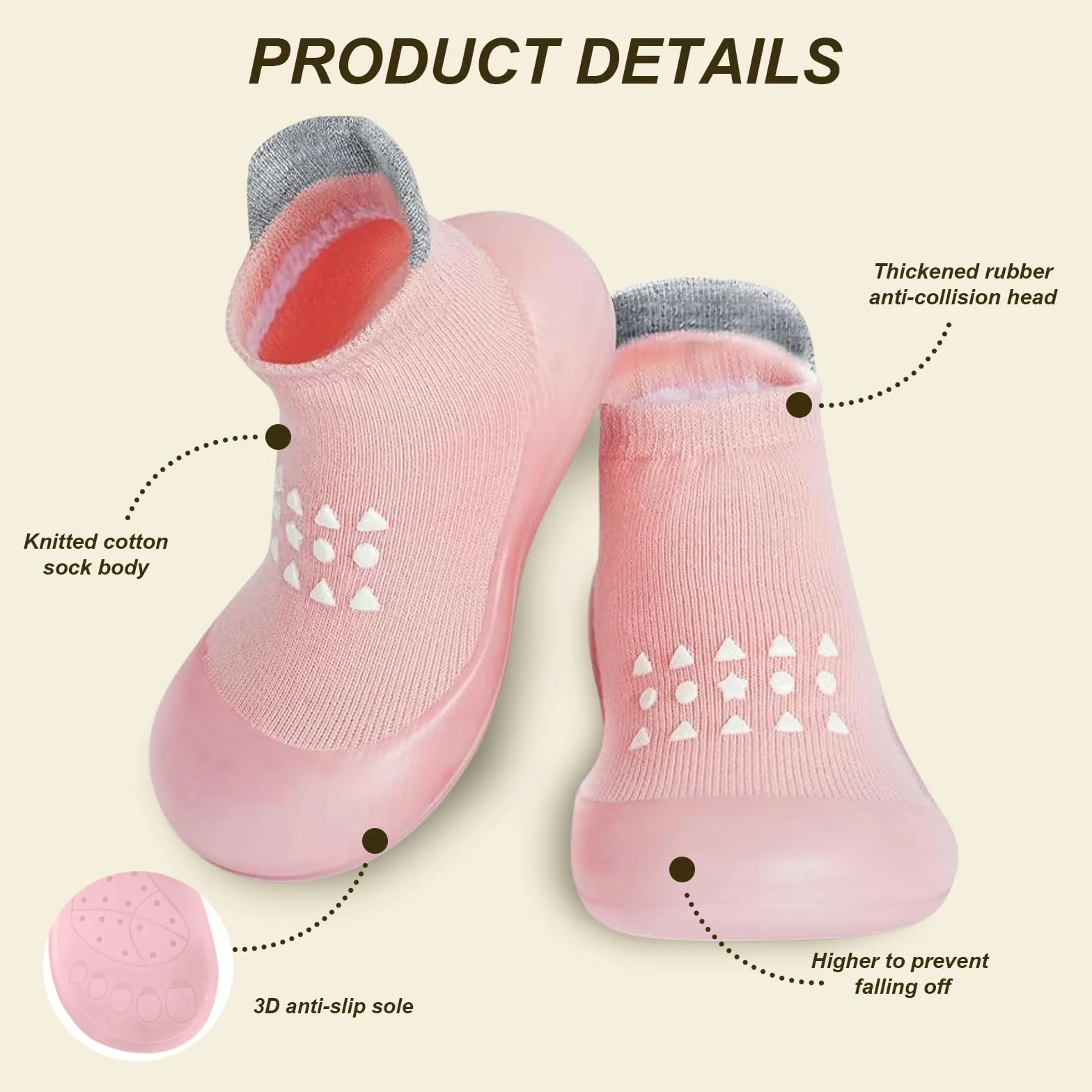 flintronic Buty do raczkowania dla niemowląt, buty do nauki chodzenia dla dzieci, antypoślizgowe, dla dziewcząt i chłopców