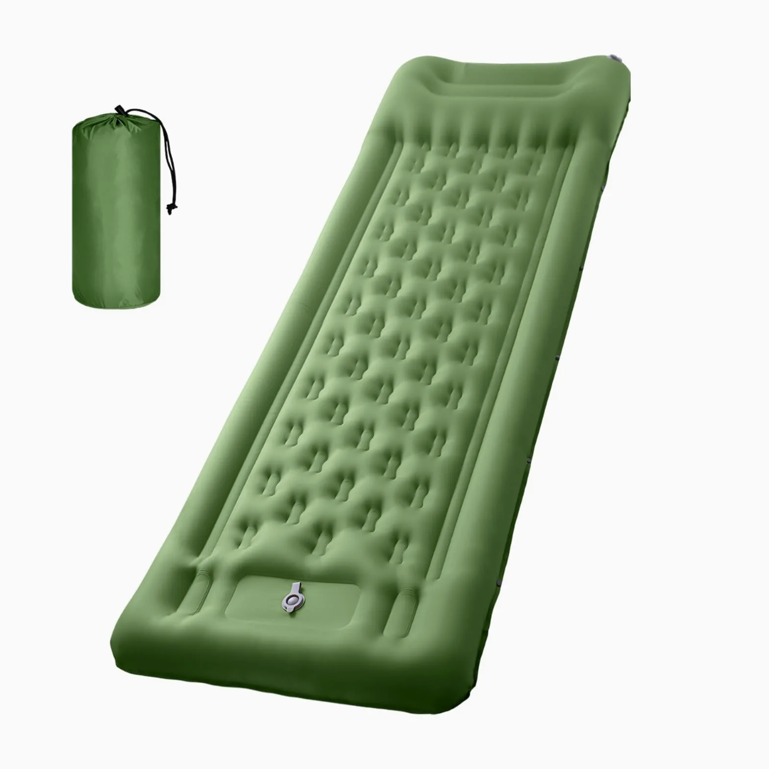 Materac Turystyczny Do Spania Na Camping 11 Cm Materac Nadmuchiwany | Podkład Do Spania Z Wbudowaną Pompą Nożną dla Dorosłych na Wędrówki Podróże Outdoor do Namiotu i Samochodu