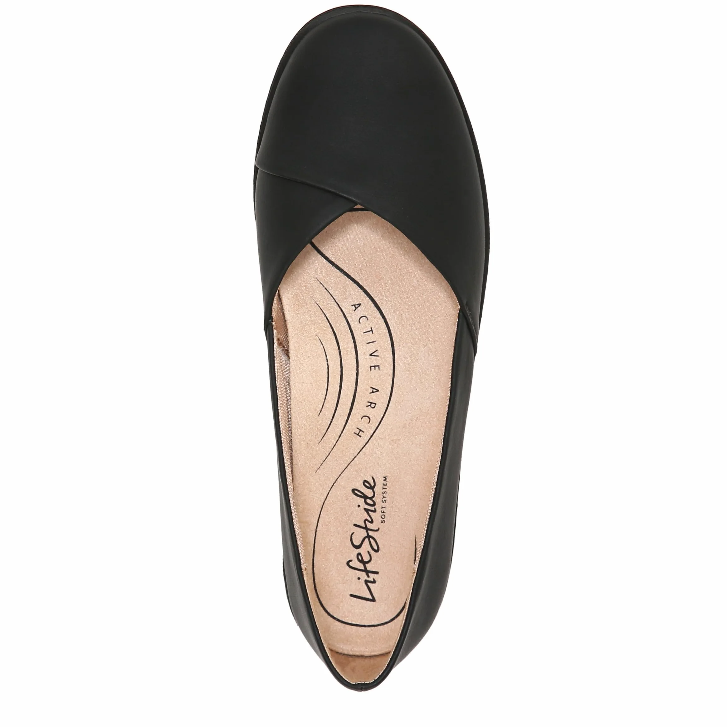 LifeStride Womens Notorious Ballet Flat, Black, 8.5 US