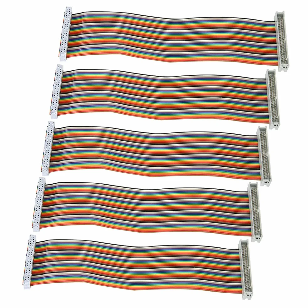 5 sztuk Kabel GPIO, męski na żeński 40-pinowy płaski kabel taśmowy, do (7,9 cala)(Mężczyzna na kobietę)