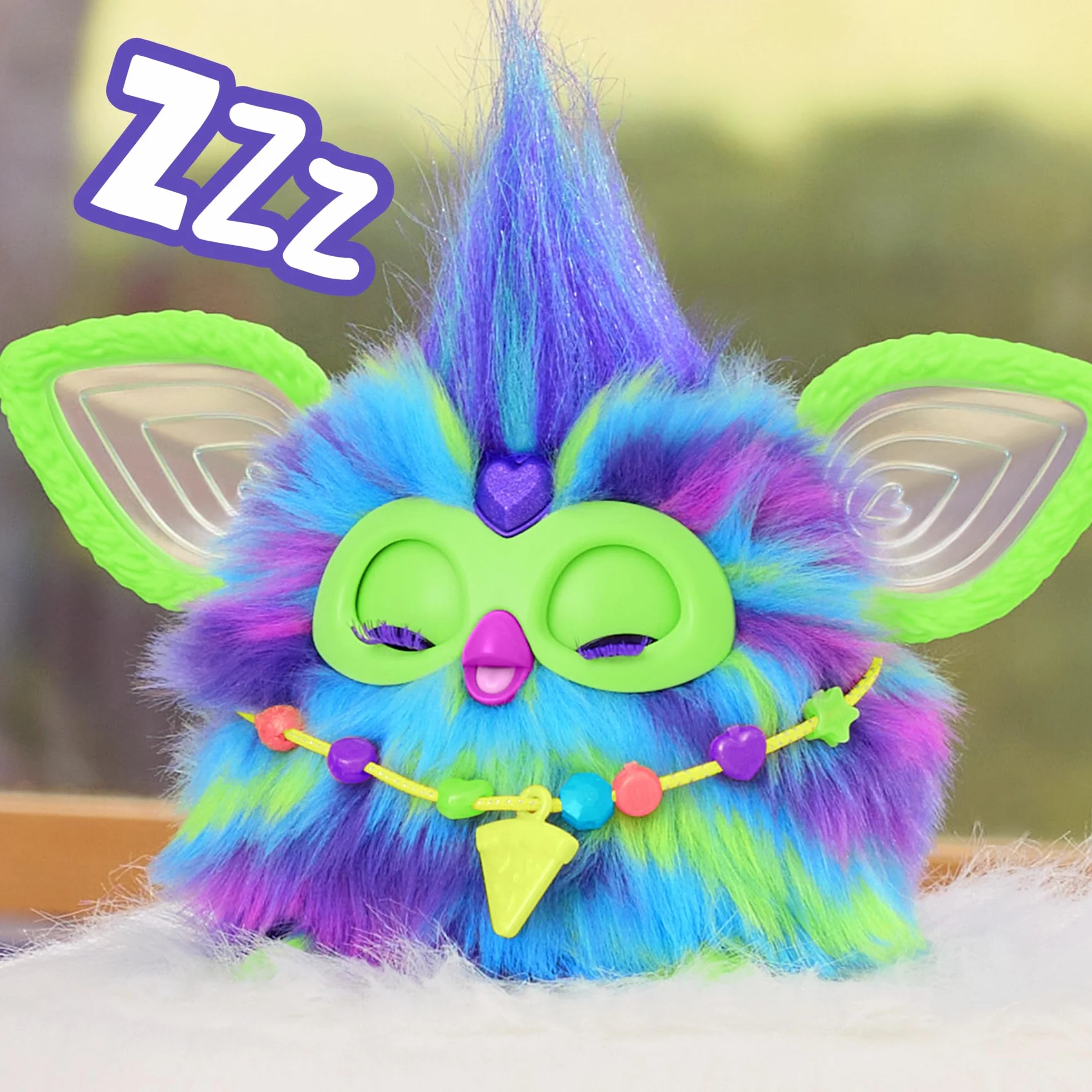 Hasbro Furby Galaxy Elektroniczna pluszowa zabawka dla dzieci i dziewczynek od 6 lat, pluszowa zabawka ze światłami, dźwiękiem i 5 trybami głosowymi, wielokolorowa zabawka świąteczna kolekcjonerska