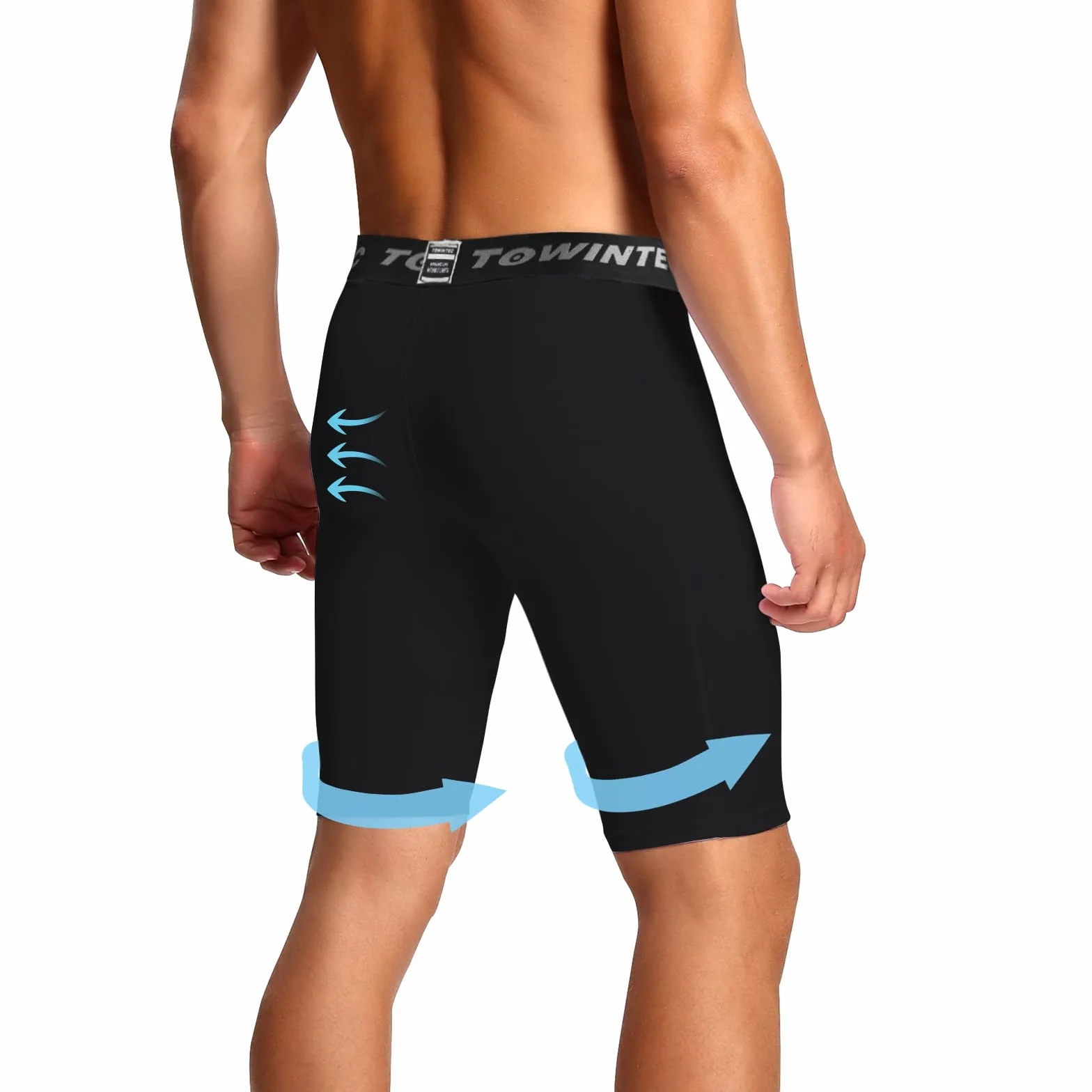 Męskie spodenki kompresyjne z kieszenią sportowe legginsy do biegania spandex warstwa bazowa krótkie