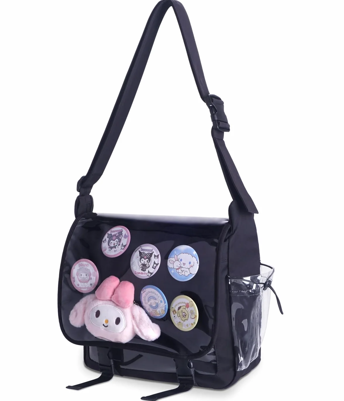 CoolChange Ita bag torba czarna z przezroczystym okienkiem i wymienną osłoną | 28 x 30 cm, Kolor: czarny