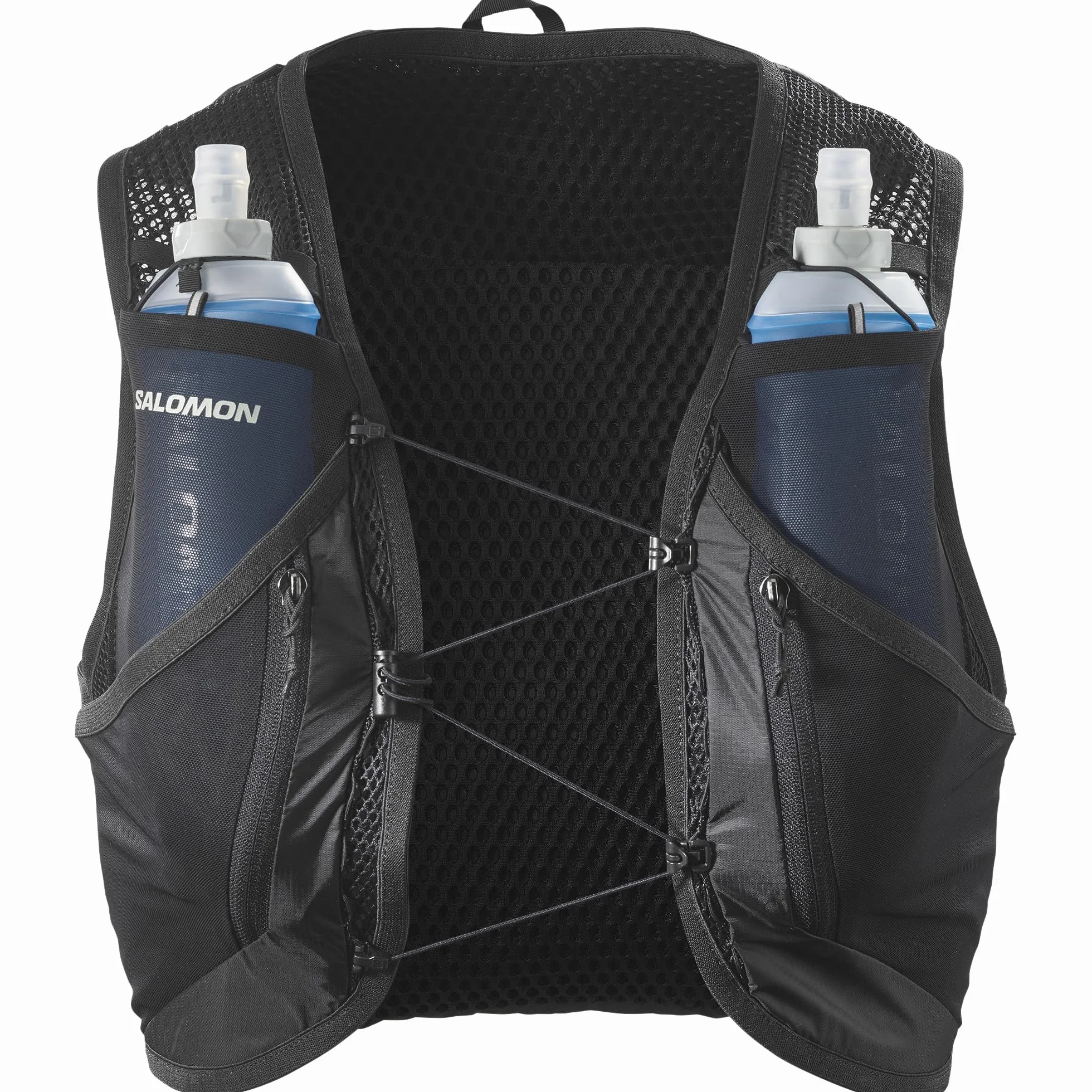 Salomon Active Skin 12 Unisex kamizelka do biegania szlak turystyczny z butelkami w zestawie, 12 l, łatwe nawodnienie, precyzyjne dopasowanie i zoptymalizowane przechowywanie