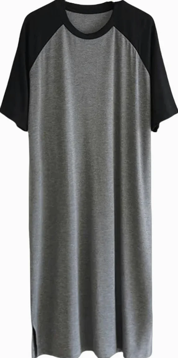 Piżamy Damskie Wiosna Lato Koszule Nocne Damska Koszula Nocna Krótki Rękaw Długa Koszula Nocna Bawełniana Plus Size Bielizna Nocna, Picture2, XL