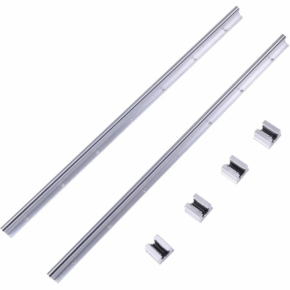 2 szt. prowadnic SBR12 z łożyskiem kulkowym, 700 mm, 12 mm, liniowe + 4 szt. rolek SBR12UU zestaw prowadnic z łożyskiem liniowym