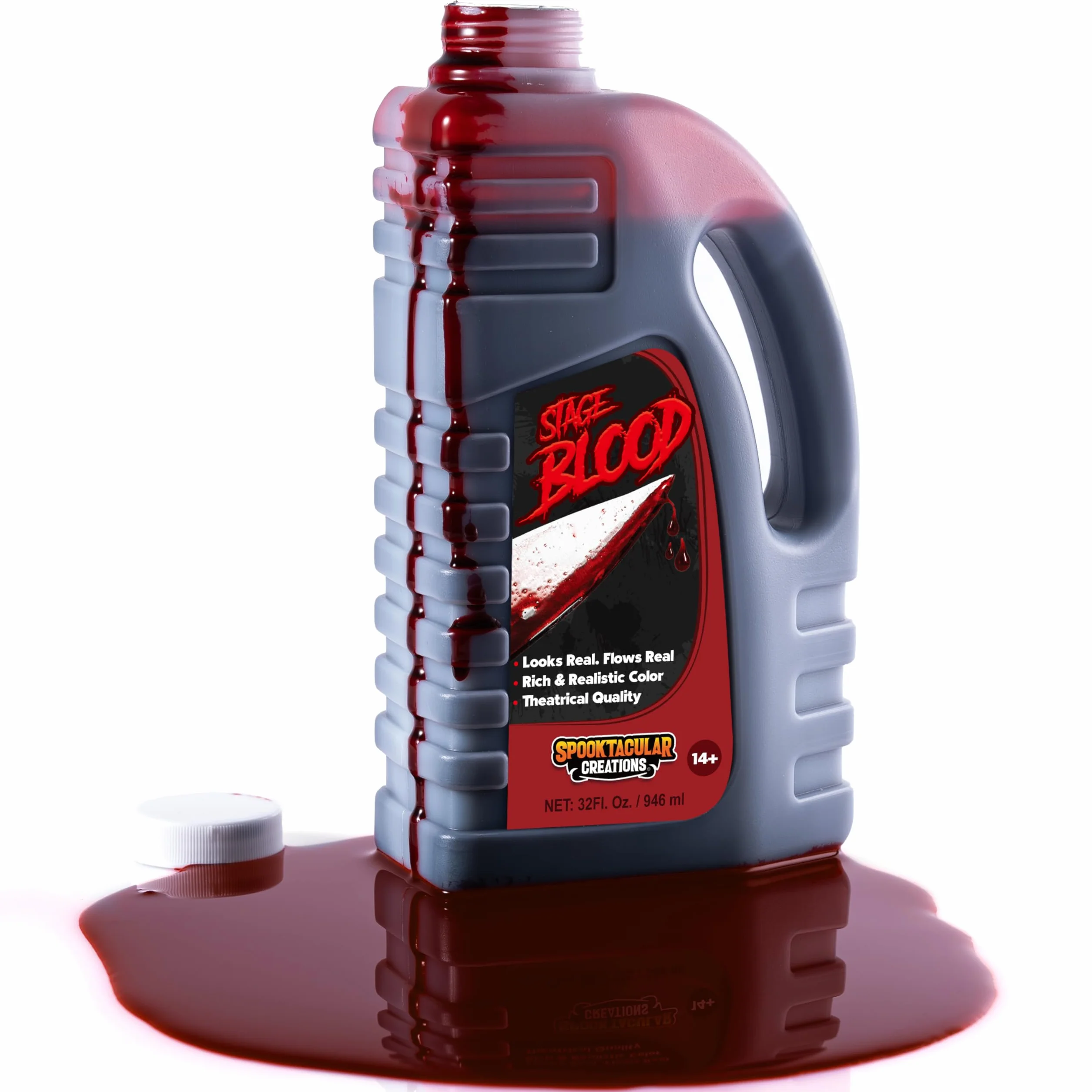 Spooktacular Creations 946 ml butelka ze sztuczną krwią na kostiumy na Halloween, zombie, wampira i potwora, 900 ml