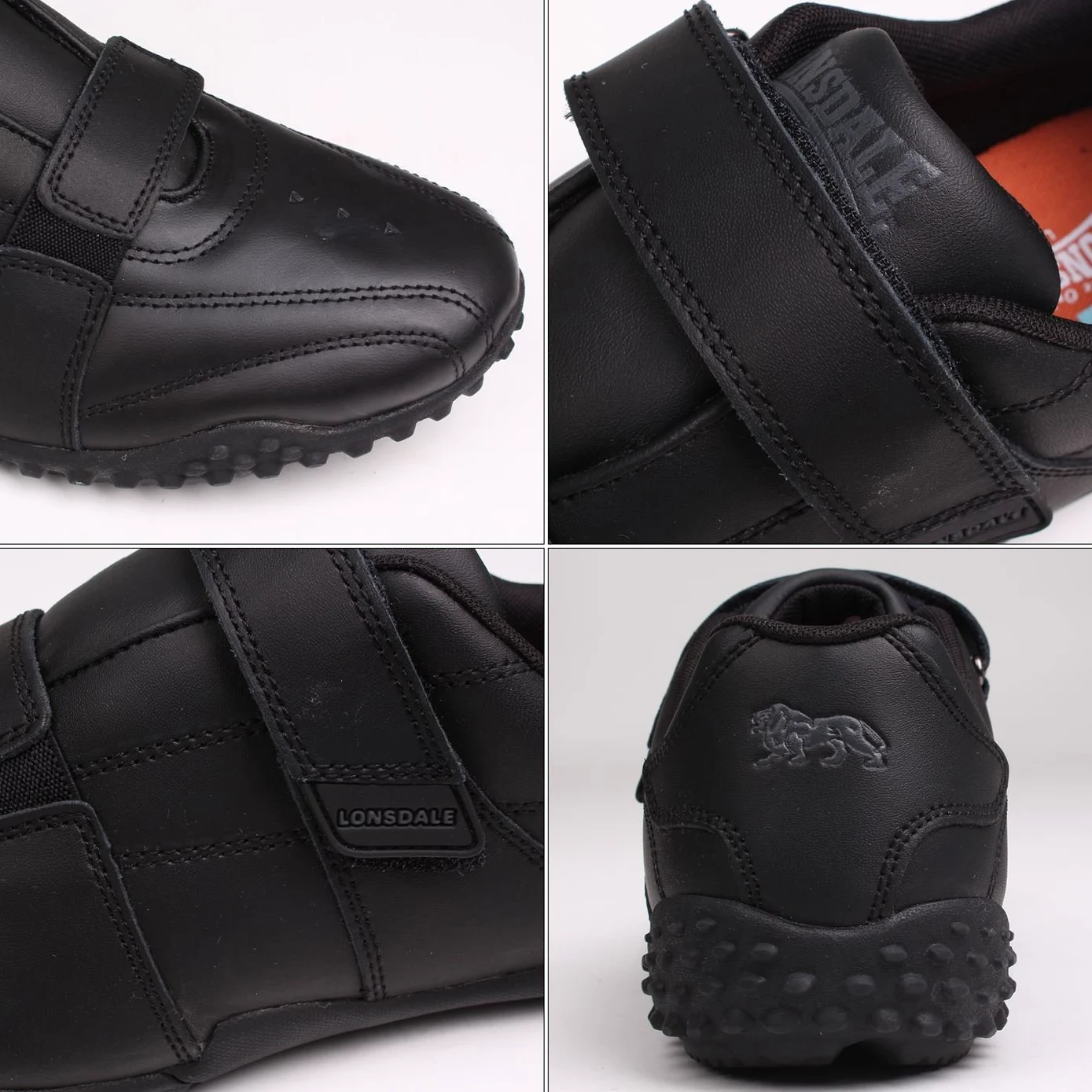 Lonsdale Fulham męskie buty sportowe z zapięciem na rzepy, czarny - czarny - 43 EU