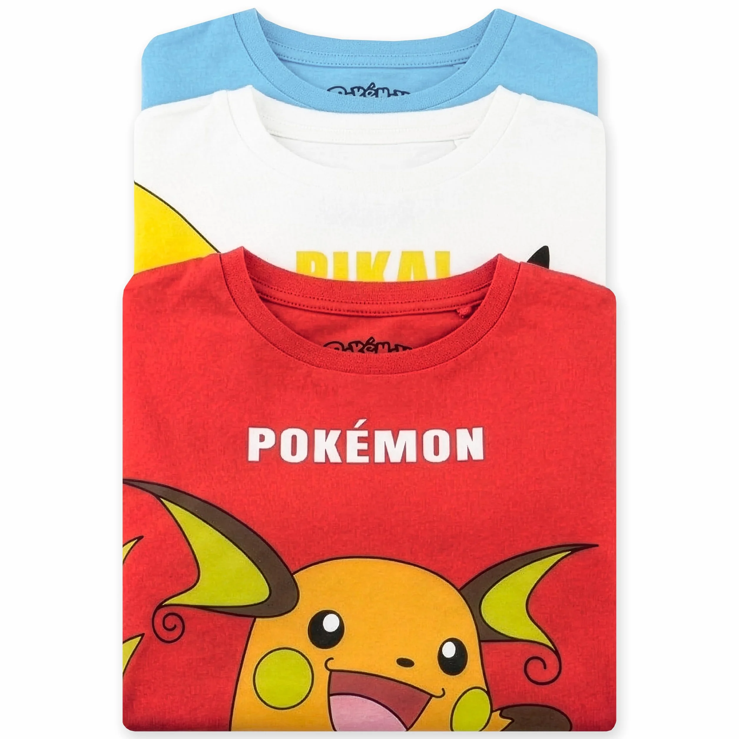 Pokémon Zestaw 3 T-Shirtów, T-shirty Dla Chłopców, Koszulka Pikachu Chłopca, Ubrania Dzieci