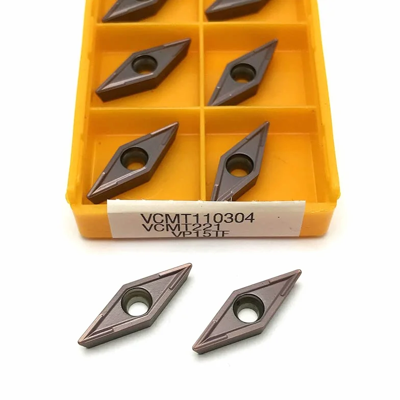 (10 Pieces) VCMT110304 UE6020 Carbide Inserts Internal turning tool VCMT 110304 metal lathe tool CNC turning insert (Color : VCMT110304 VP15TF, Size : 10PCS)