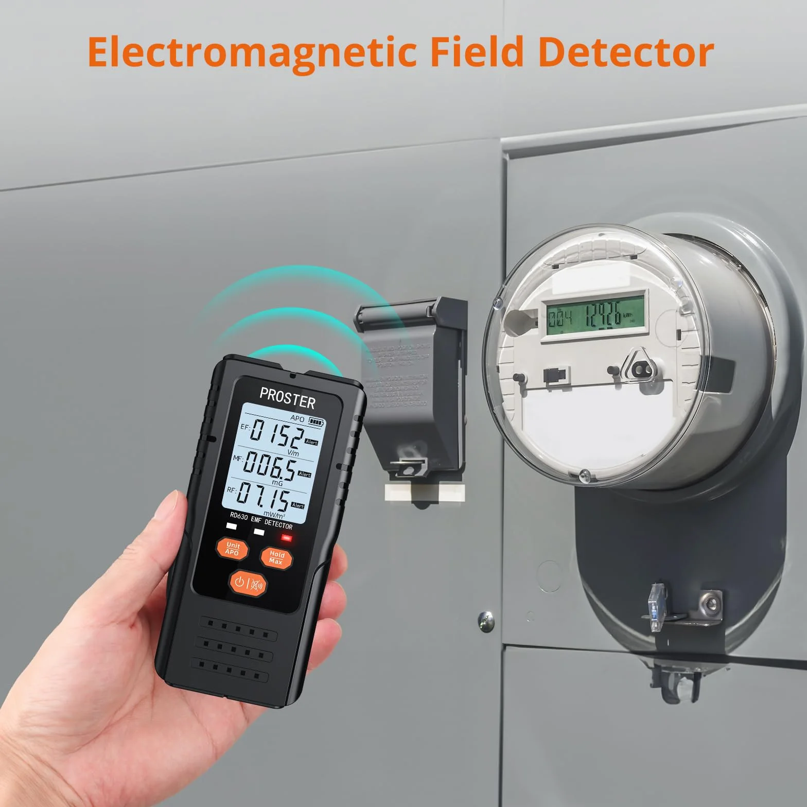 Proster EMF cyfrowy detektor promieniowania 3 w 1 do pól elektromagnetycznych EF RF MF, maszt komunikacyjny 5G, detektor sygnału WiFi do inspekcji EMF w domu i w biurze oraz polowania na duchy