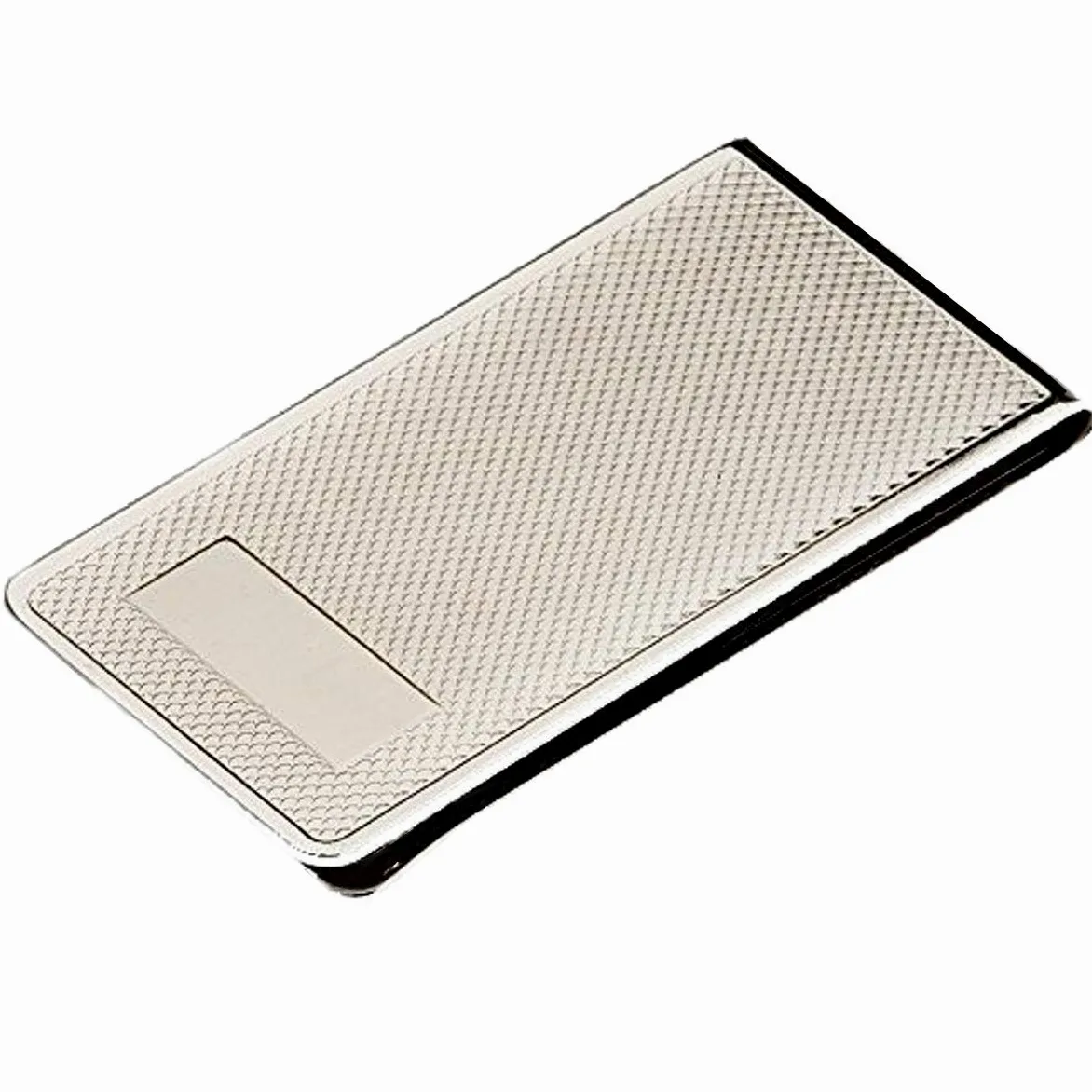 klamra na banknoty korngiloszowana z polem grawerowania 6 x 3 cm srebrny platerowany posrebrzany w jakości premium