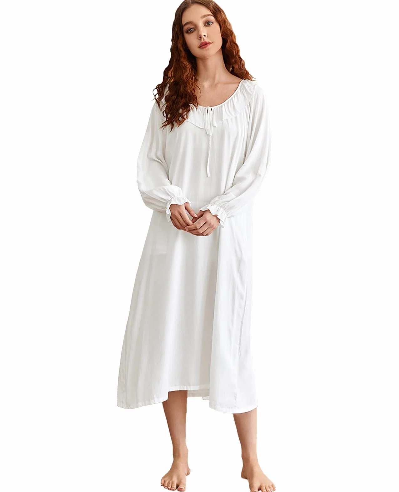Nanxson Koszula nocna Damska Bawełna Bielizna nocna Z Długim Rękawem Kombinezon Temat Koszule Loungewear