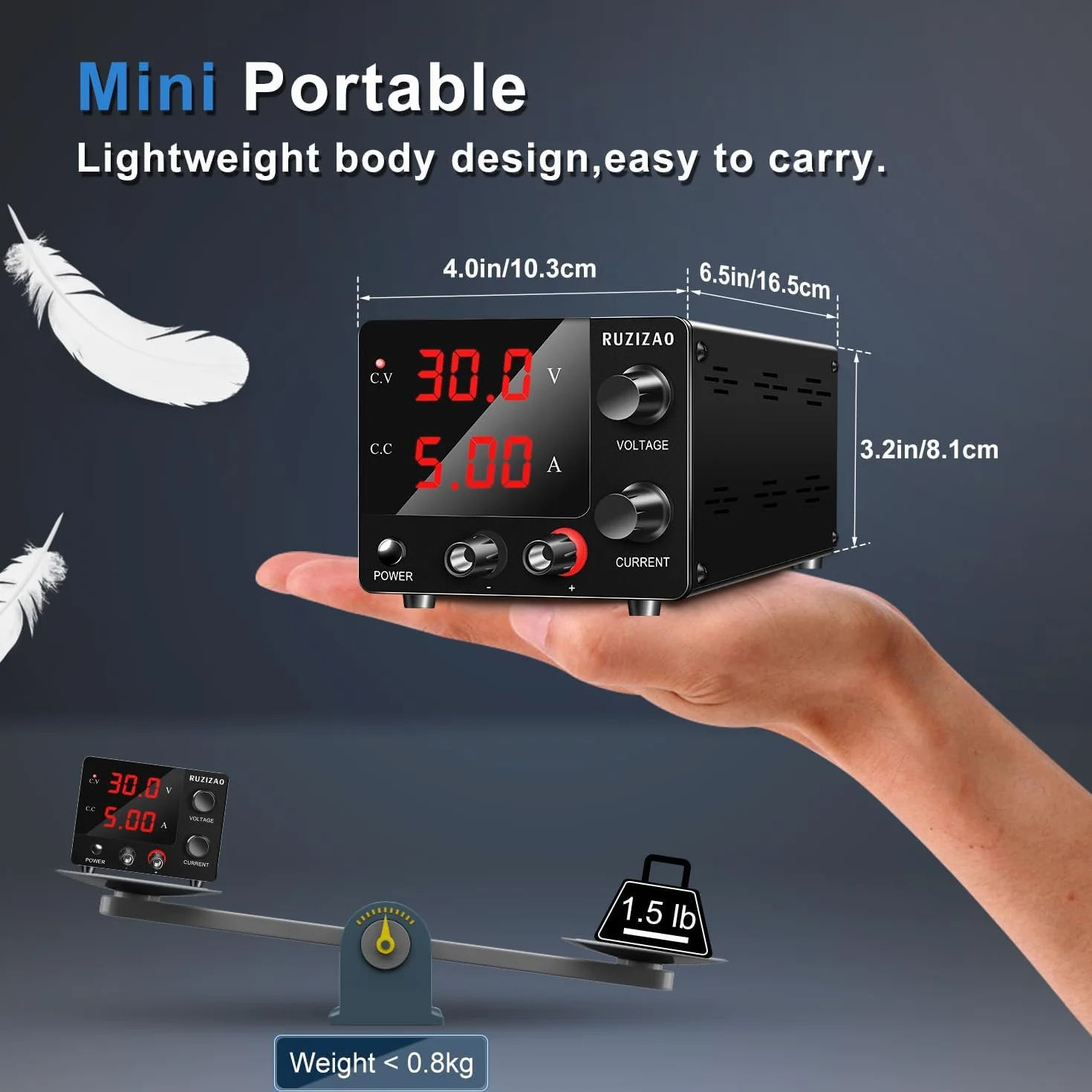 Zasilacz Laboratoryjny 30V 5A, Zasilacze Laboratoryjne z Enkodera, Mały Zasilacz Regulowany Prądu Stałego z 3-Cyfrowym Wyświetlaczem LED, Mini DIY Zasilacze Laboratoryjne