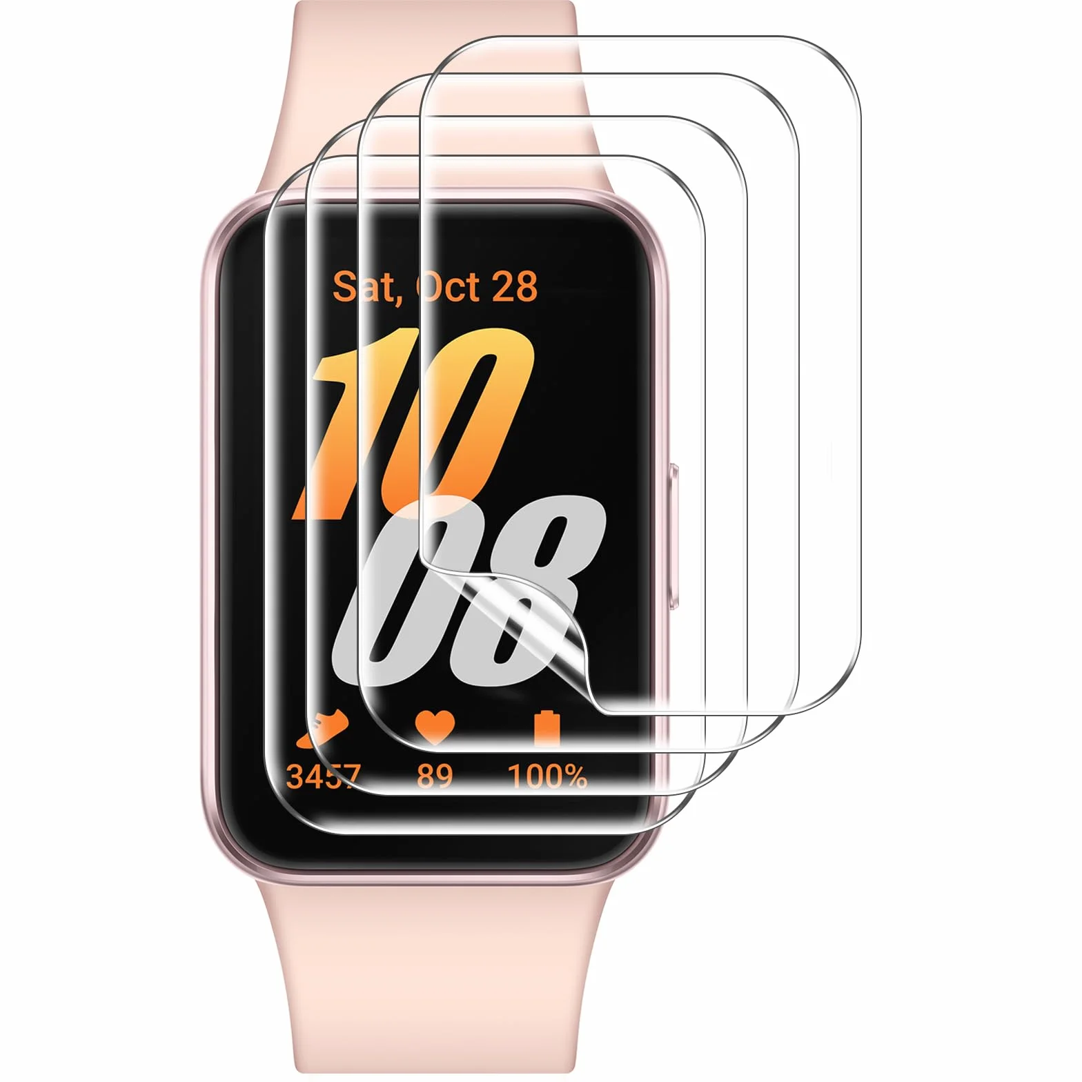 Vauki 4 sztuki folii ochronnej do Samsung Galaxy Fit 3, miękka folia TPU na wyświetlacz bez pęcherzyków powietrza, przezroczysta