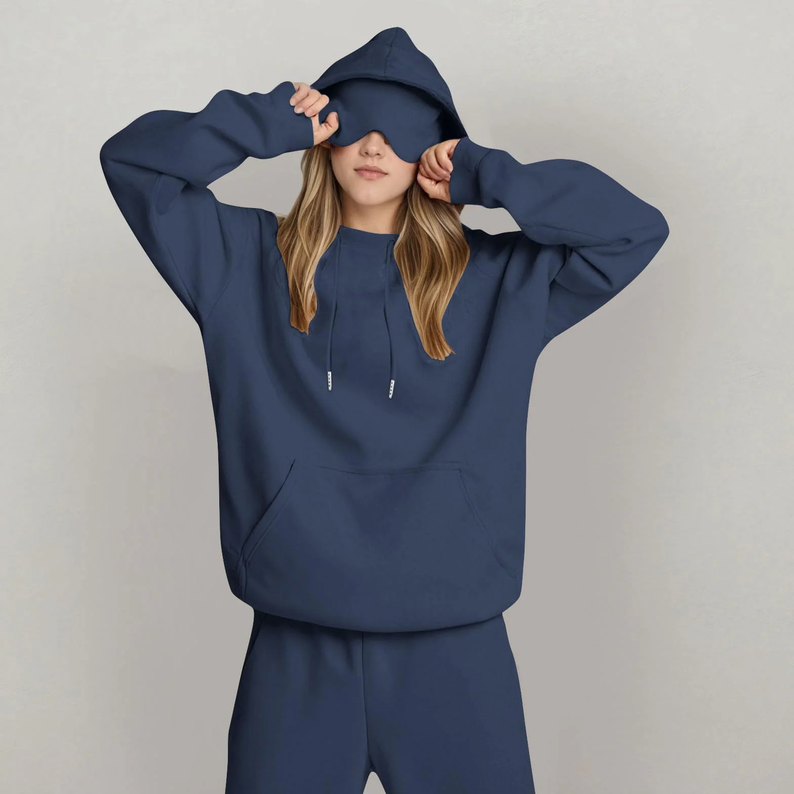 Damskie bluzy z kapturem oversize z kieszeniami na zamek