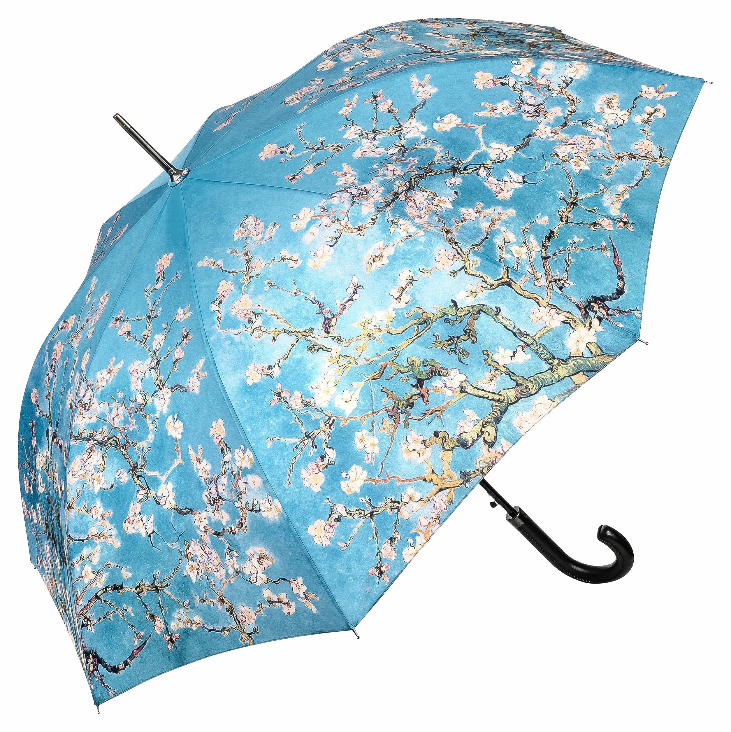 VON LILIENFELD Parasol Vincent van Gogh kwiat migdałów automatyczne rozkładanie i rozkładanie damski parasol stojący, turkusowy