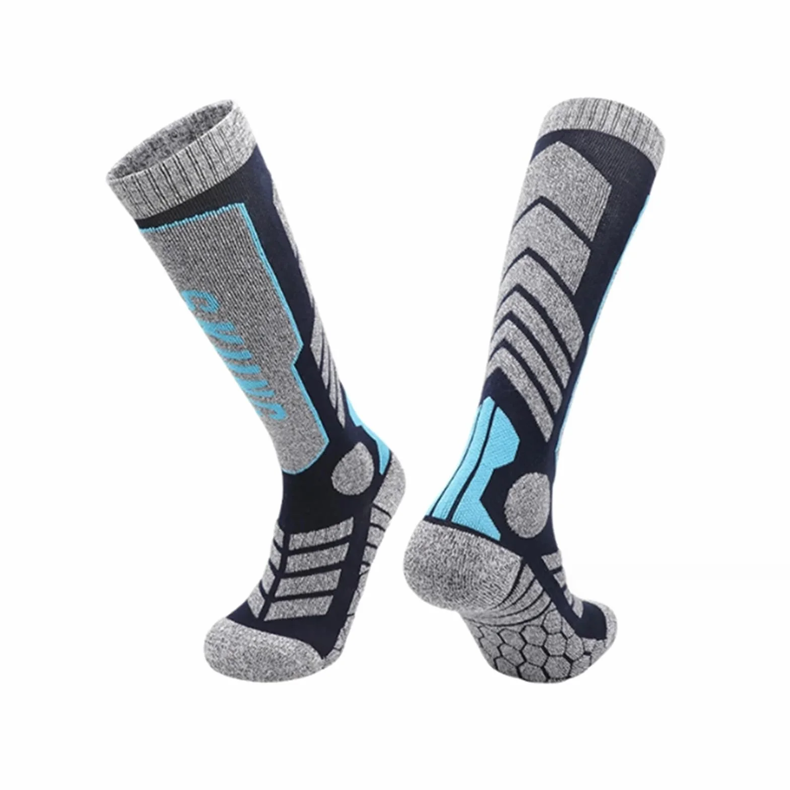 Fashion Thermal Ski Socks for Men – Thick Cotton Sports Compression Socks for Skiing, Snowboarding, Cycling, & Soccer