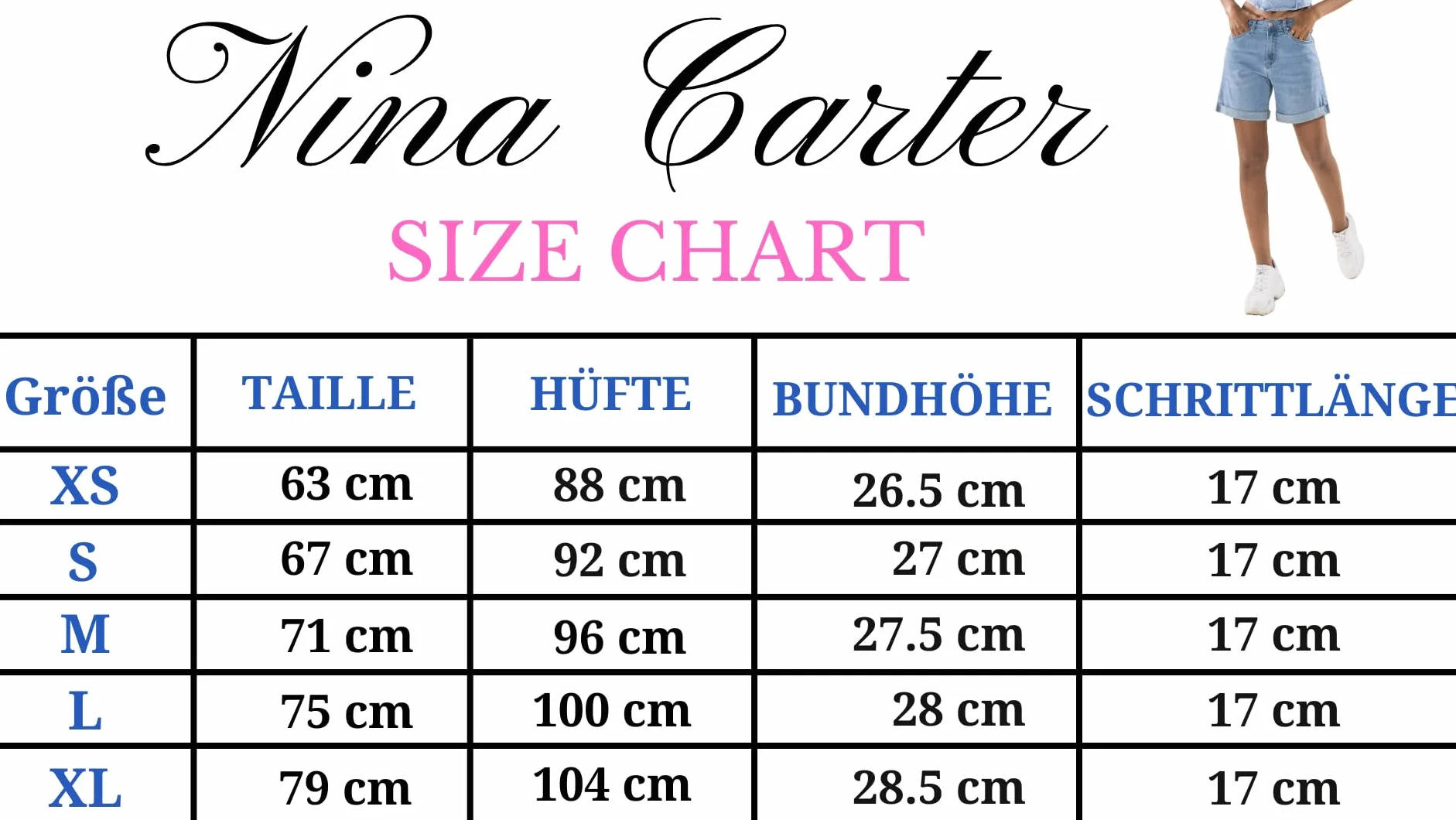 Nina Carter P208 damskie szorty jeansowe z wysokim stanem, styl used look, na uda, denim, letnie szorty