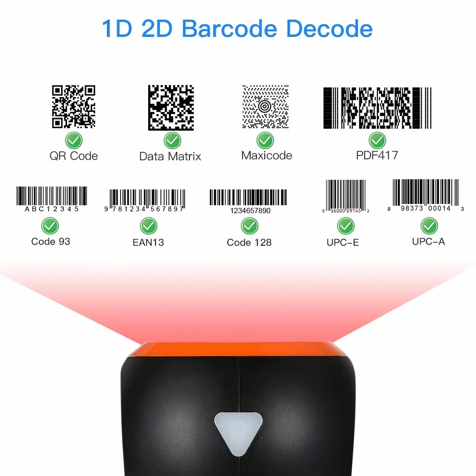 Eyoyo Skaner kodów kreskowych 1D 2D QR na biurku z dużym oknem skanującym, głośnomówiący czytnik kodów kreskowych z ekranem QR, skaner platforma do magazynu, supermarketu, sklepu detalicznego, księgarni