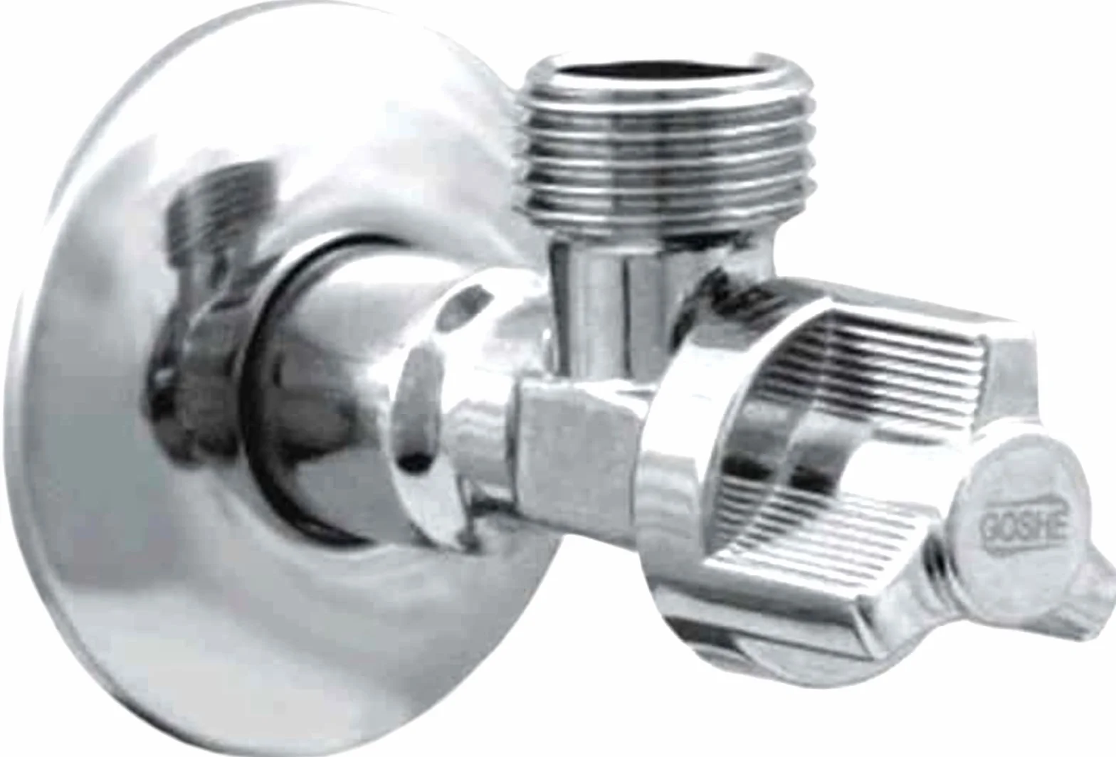 GOSHE Narożny zawór kulowy Premium, mosiądz, niezawodny, bezpieczny, mosiężny, gwint 1/2" x 3/4", podłączenie do kranu, zmywarki, pralki lub bidetu, łatwa instalacja