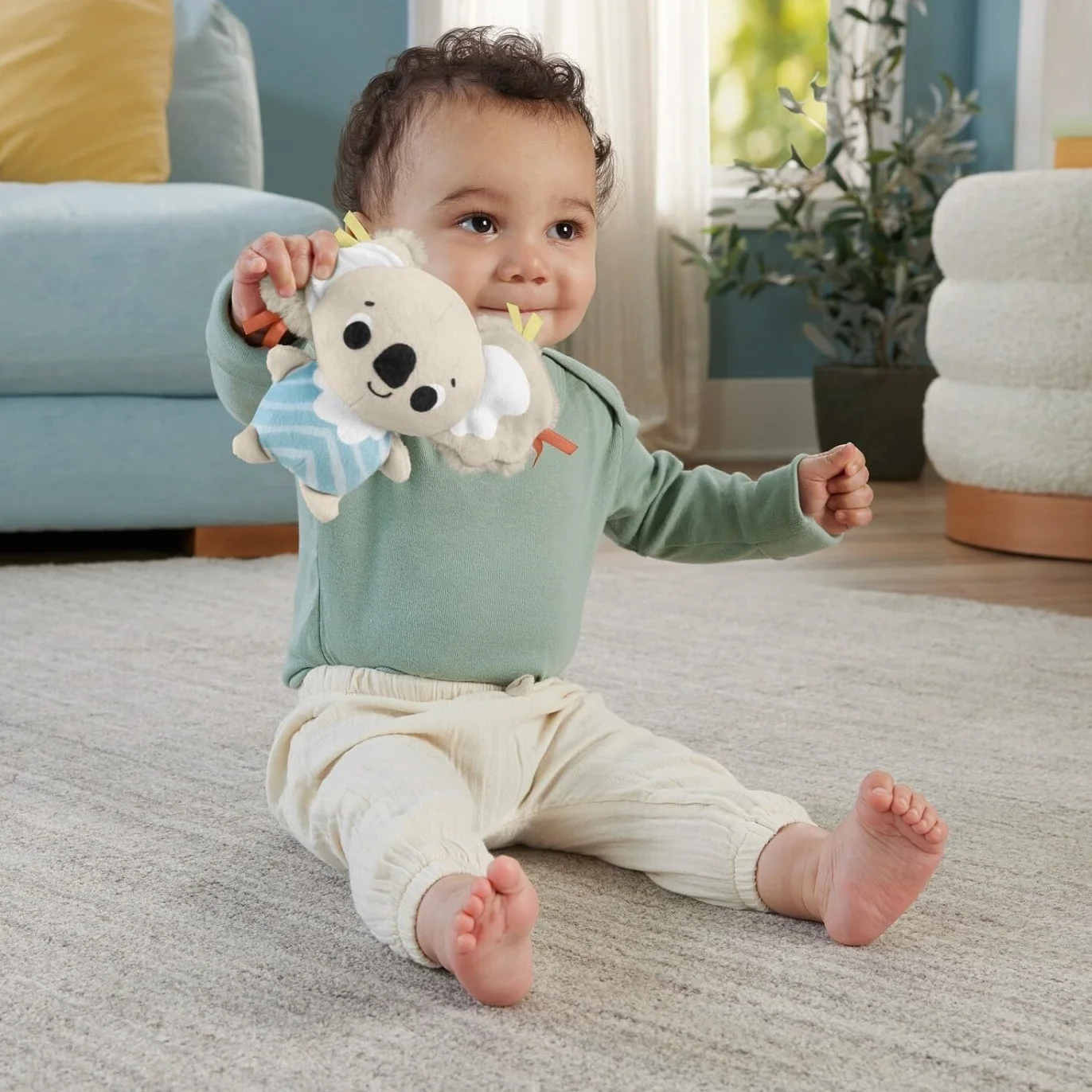 Fisher-Price Mata sensoryczna premium dla niemowląt z 6 przenośnymi zabawkami sensorycznymi, HRB15