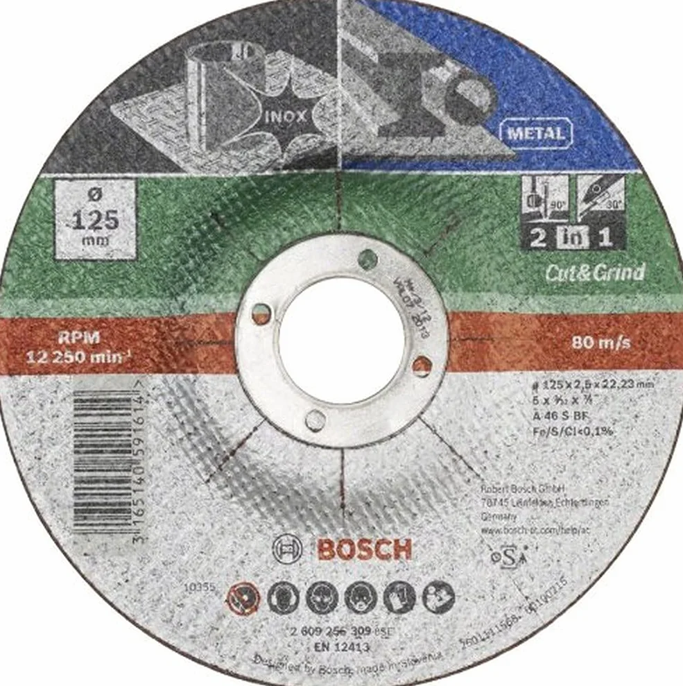 Bosch 2609256309 DIY tarcza tnąca Inox/metal 125 mm Ø x 2,5 mm przesunięta