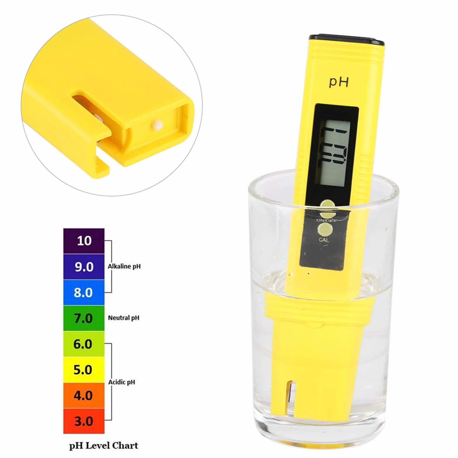 MAGT Cyfrowy miernik ph, LCD tester 0,01 rozdzielczość 0-14,00 zakres pomiaru woda, automatyczna kalibracja do akwarium, basenów, wody pitnej