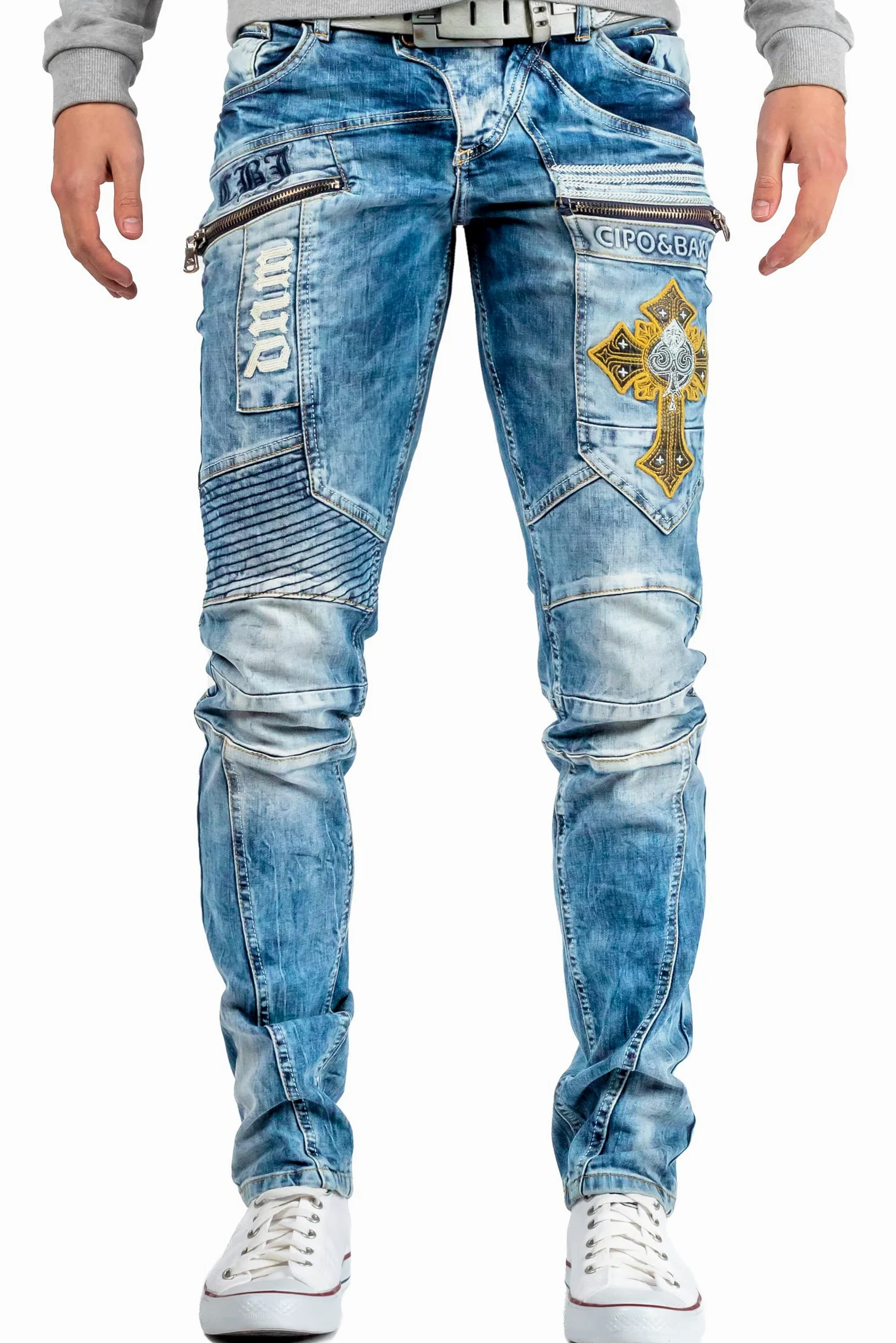 & Baxx Męskie dżinsy na czas wolny spodnie Clubwear Style Denim Disco Dope