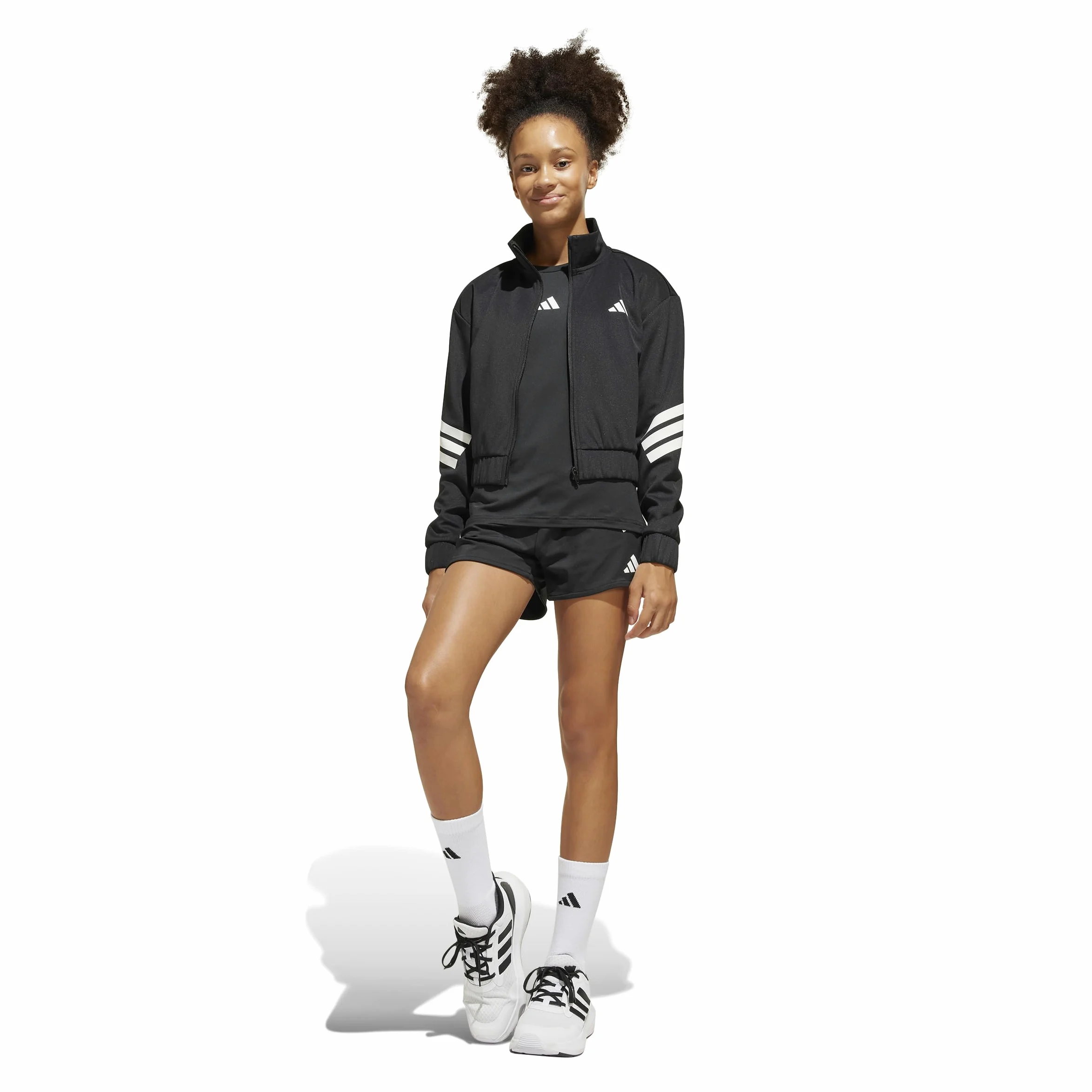adidas Dziewczynki ALL SPORTS NXT FULL-ZIP HOODIE, black/white, 5-6 Years
