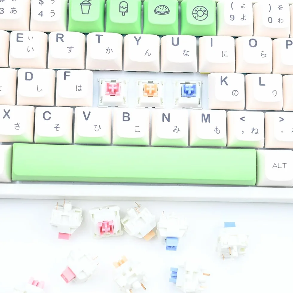 Outemu Cream Pro Switch, 5Pin Pre-Lubed Linear/Silent/Clicky Switch For Custom Mechanical Keyboard (Color : Linear Cream Pink, Size : 90PCS)