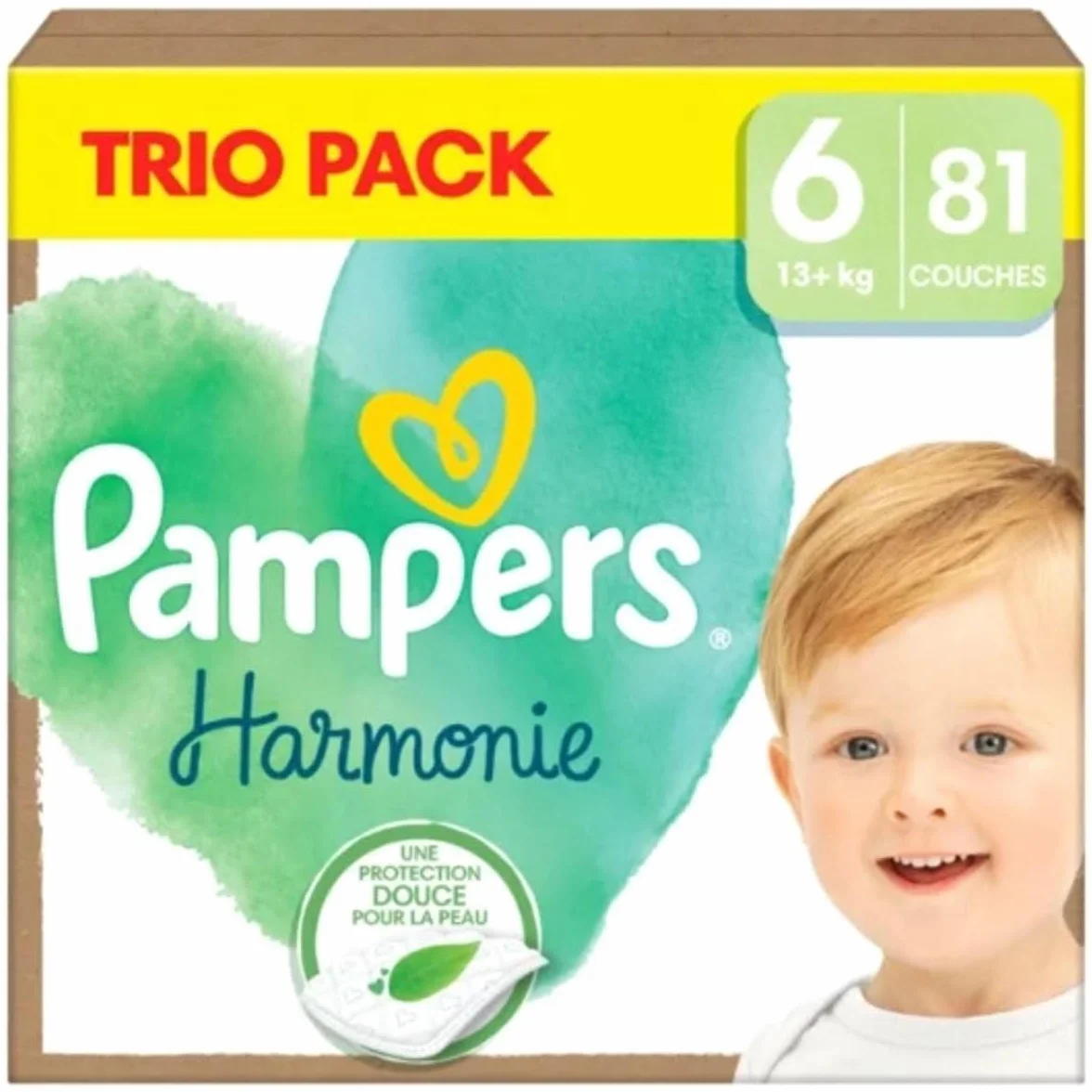 Pampers Harmonie pieluchy, 81 sztuk, rozmiar 6 (13+ kg), jednorazowe pieluchy, niemowlęce