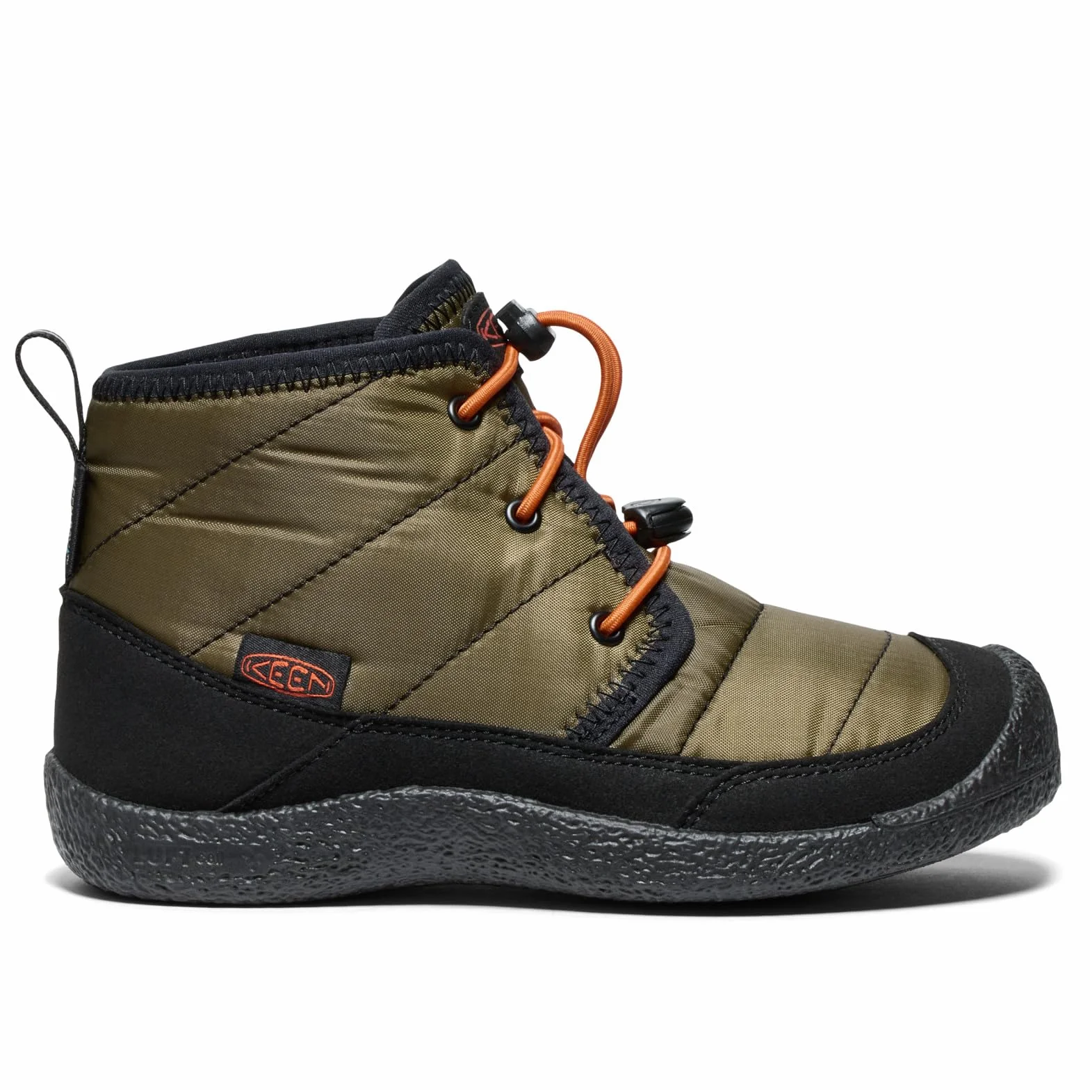 KEEN Howser 2 Chukka wodoodporne buty dziecięce, Ciemny oliwkowy złoty płomień, 37 EU