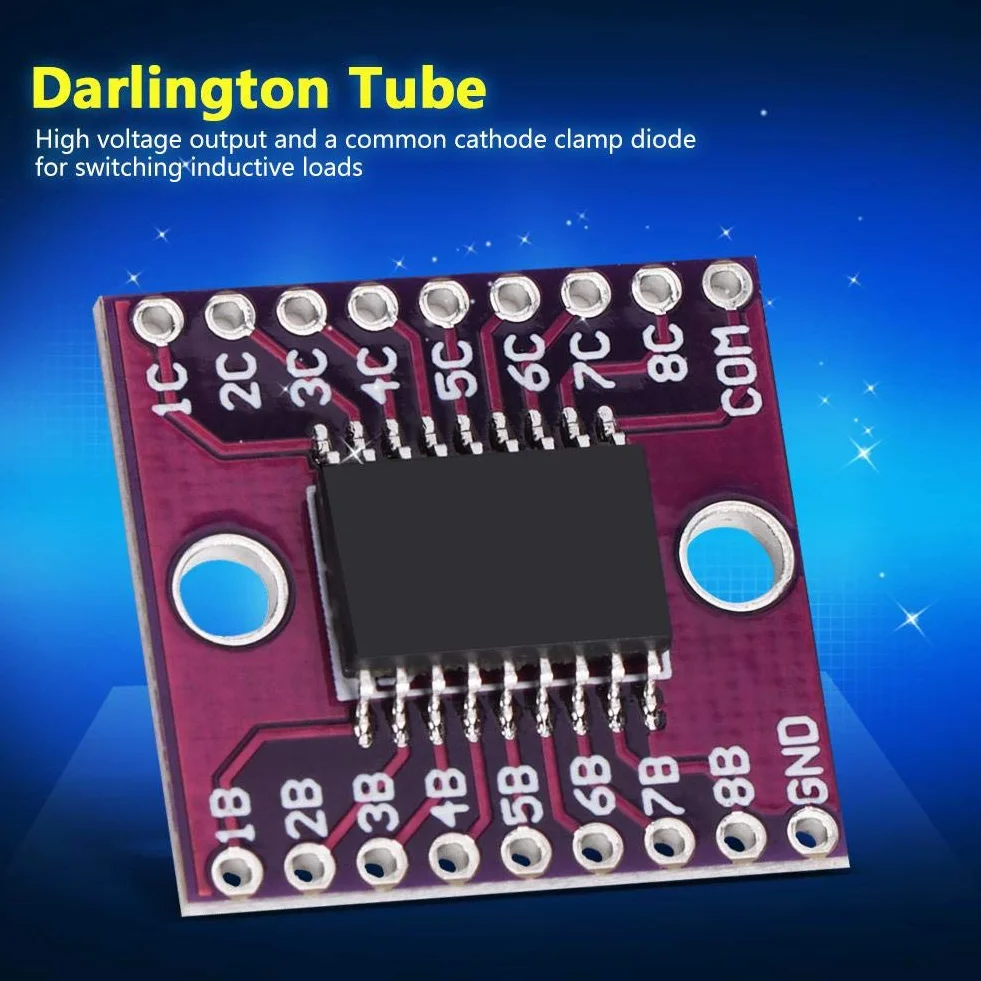 【𝐖𝐢𝐞𝐥𝐤𝐚𝐧𝐨𝐜】 Przetwornik wysokiego napięcia, 2-częściowy moduł ULN2803A Darlington Tube wysokoprądowy przetwornik napięcia komponenty elektryczne