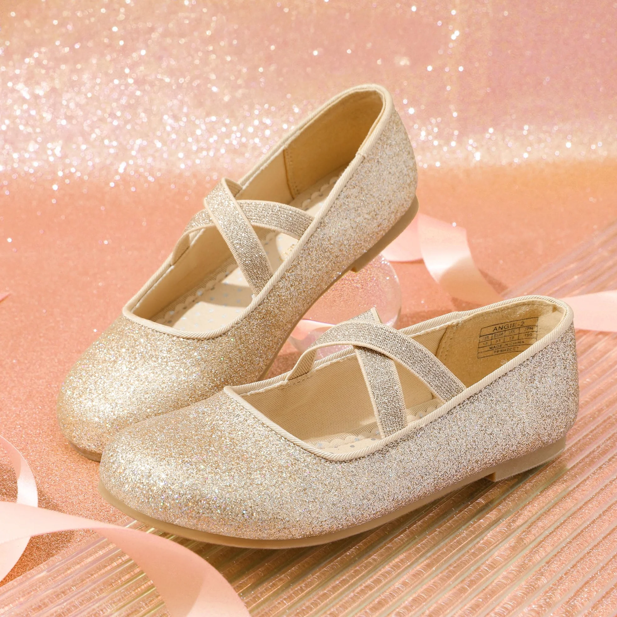 DREAM PAIRS Dzieci Dziewczynki Mary Jane Strap Płaskie Buty Baleriny Księżniczka Płaskie Buty Szkolne Płaskie Kołnierz