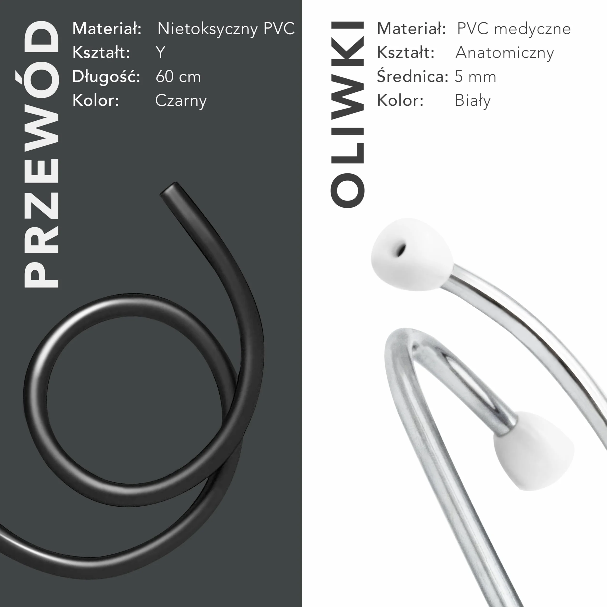 AIESI® Stetoskop Dziecięcy, profesjonalny fonendoskop z podwójną głowicą, czarny DOCTOR BABY SCOPE, 24 miesiące we Włoszech