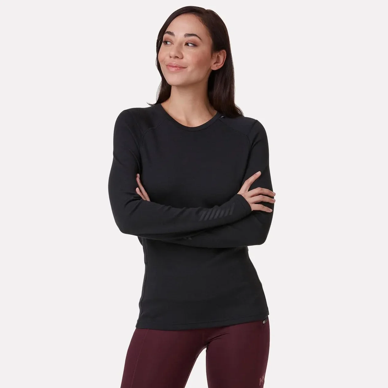 Helly Hansen Damska koszulka Lifa Merino Midweight Crew z długim rękawem czarna M